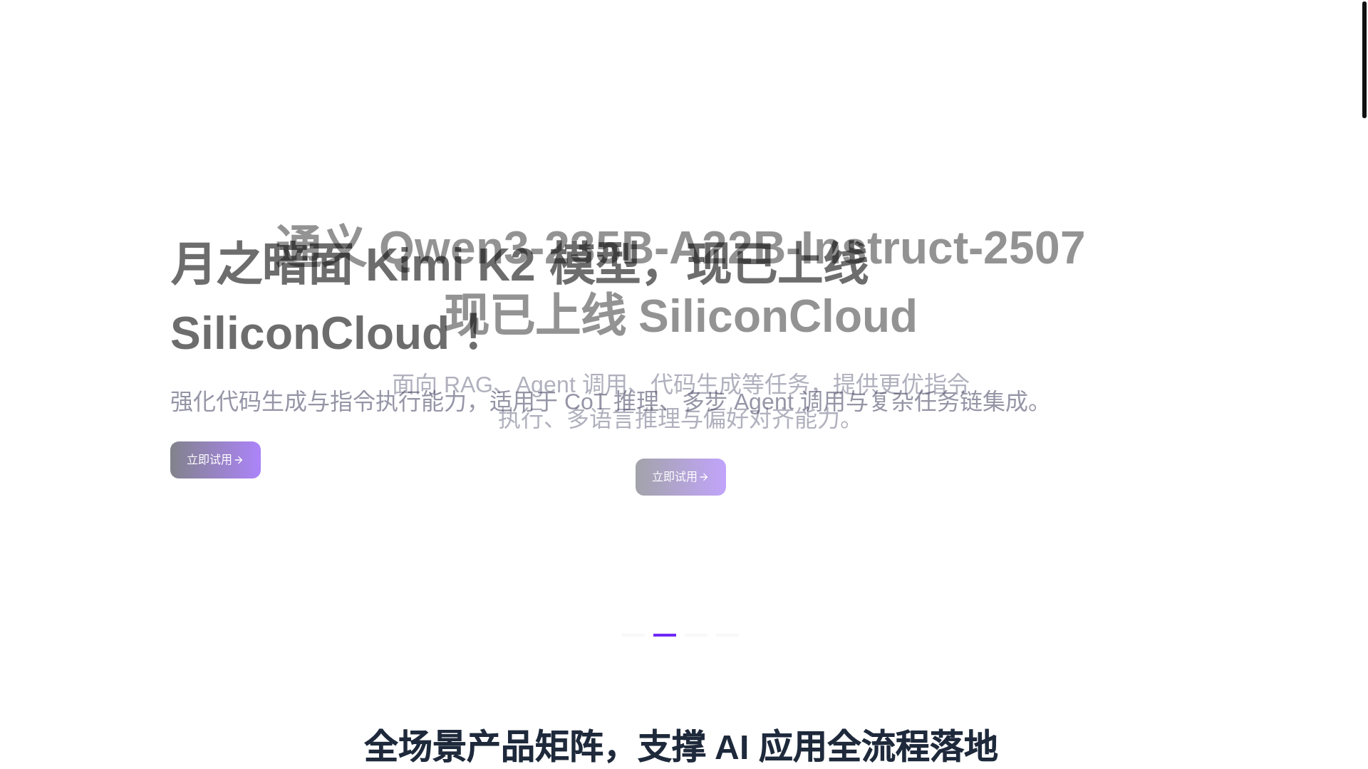 website screenshot of https://siliconflow.cn