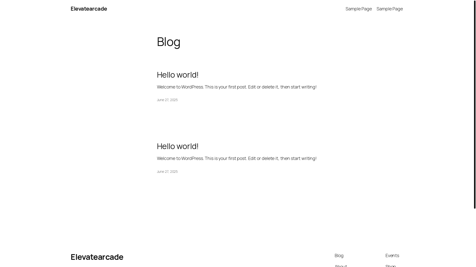 website screenshot of https://elevatearcade.info/