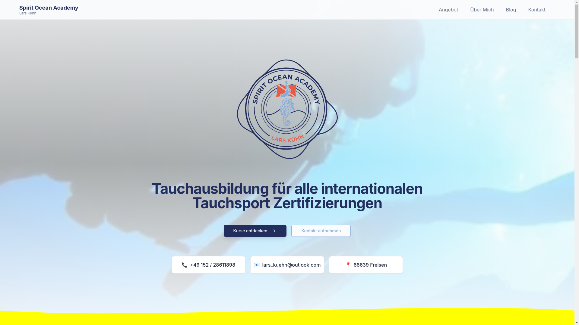 website screenshot of https://spirit-ocean-academy.de/