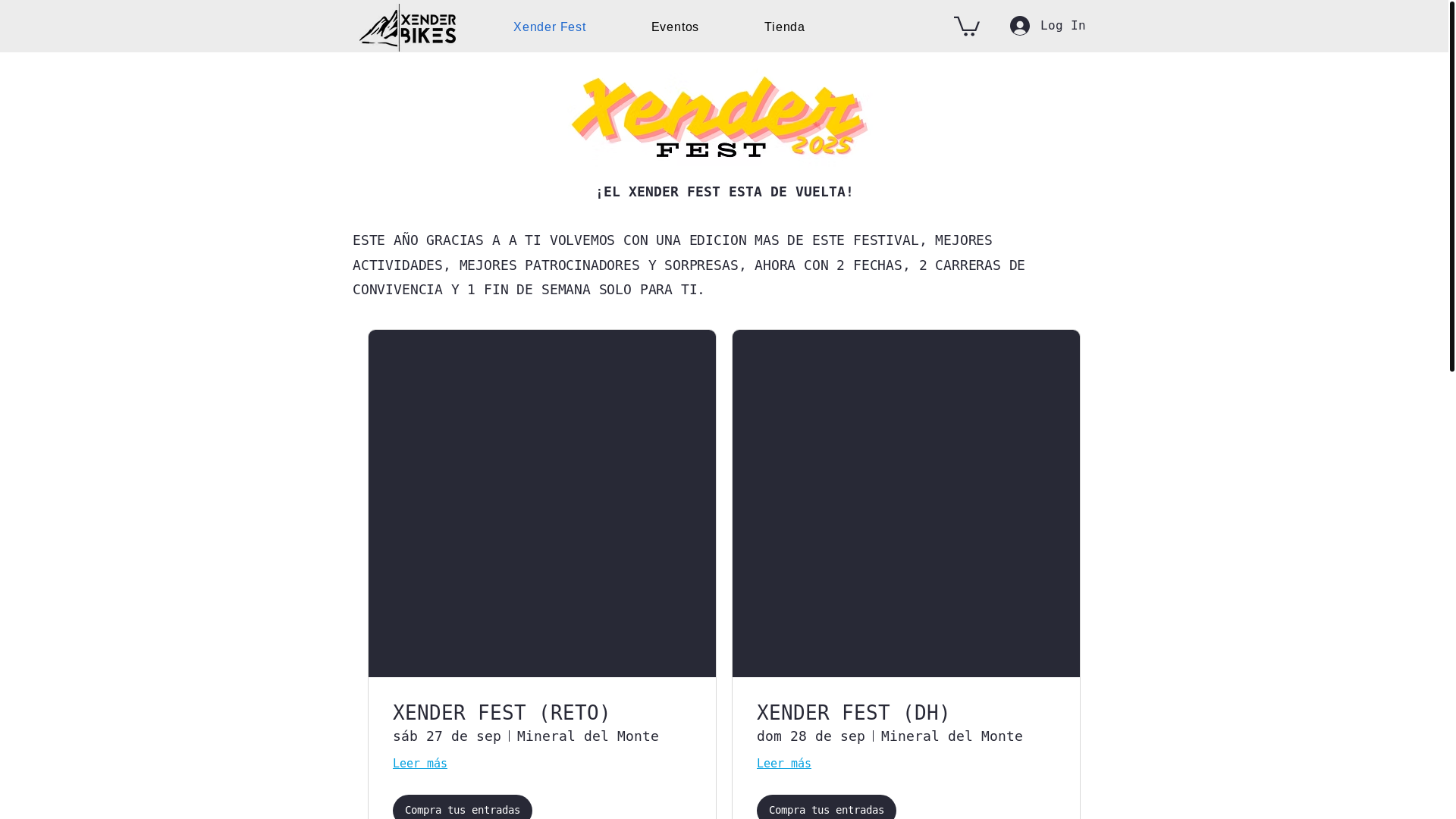 website screenshot of https://xendereventos.mx/