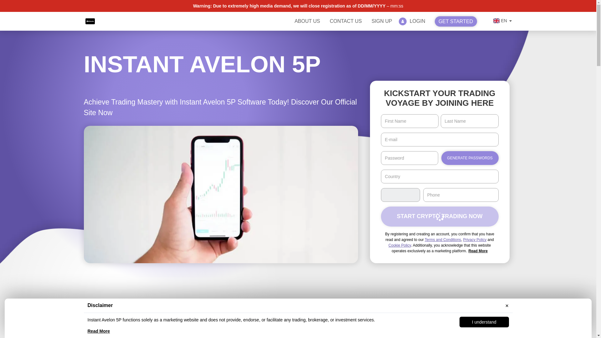 website screenshot of https://instant-avelon5p-app.com/