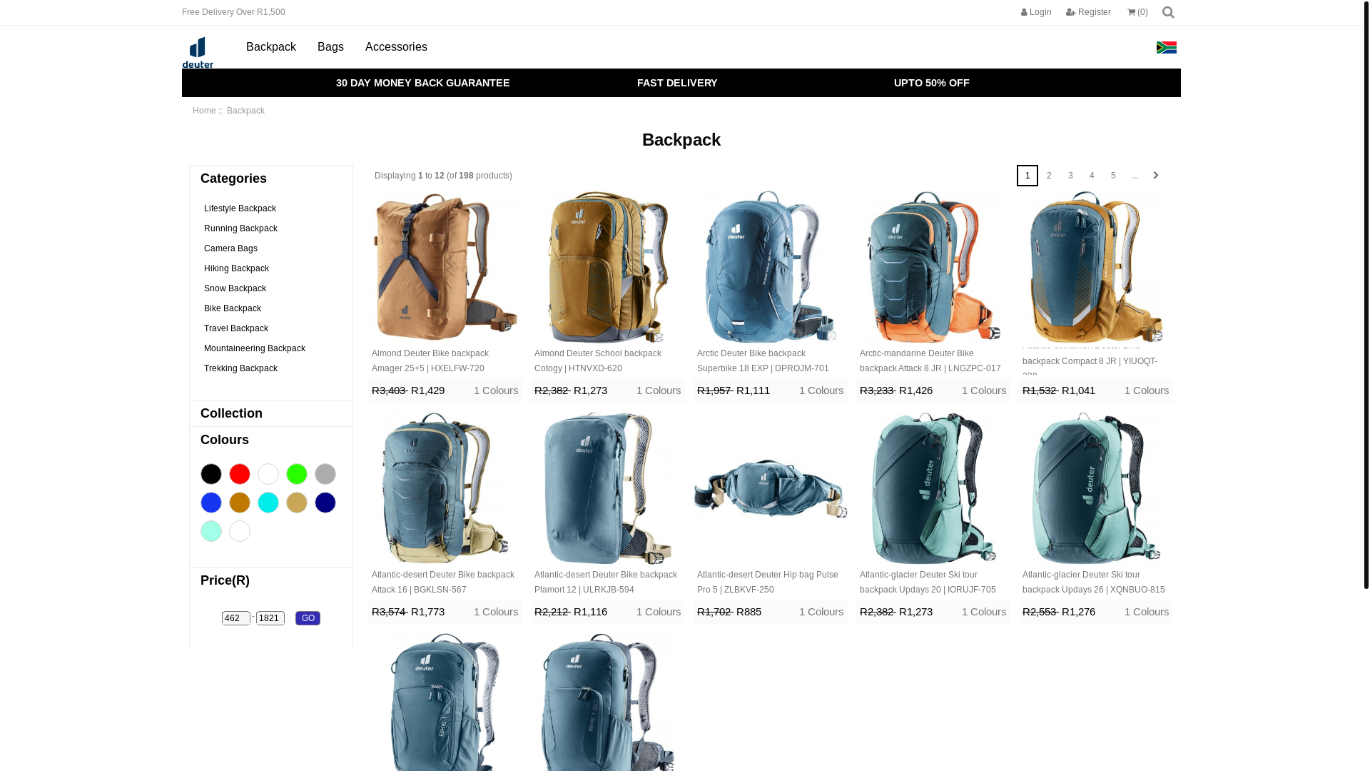 website screenshot of https://www.deuter-southafrica.co.za/collections/backpack-c-1.html