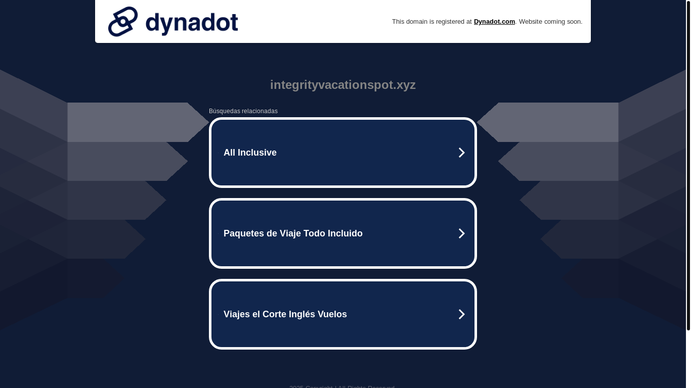 website screenshot of https://integrityvacationspot.xyz/