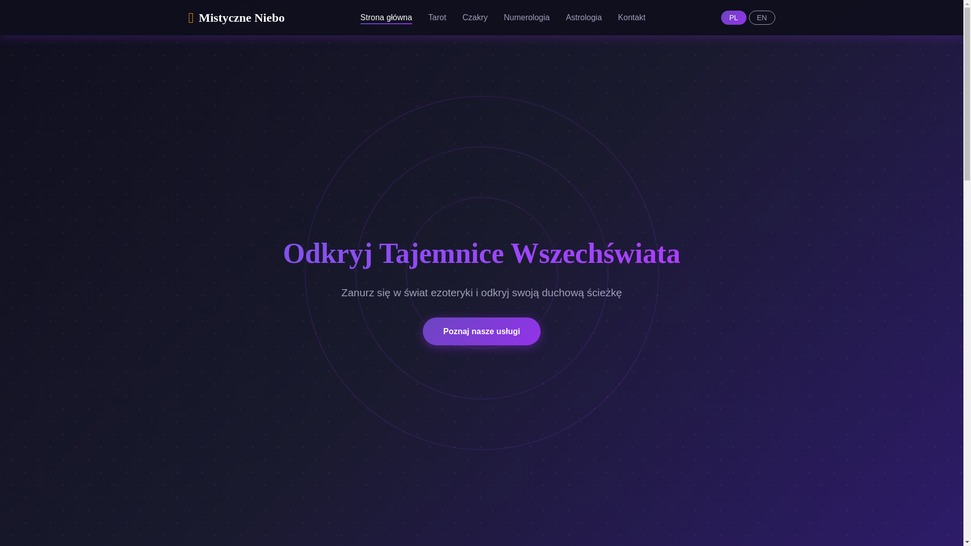 website screenshot of https://mistyczneniebo.pl/