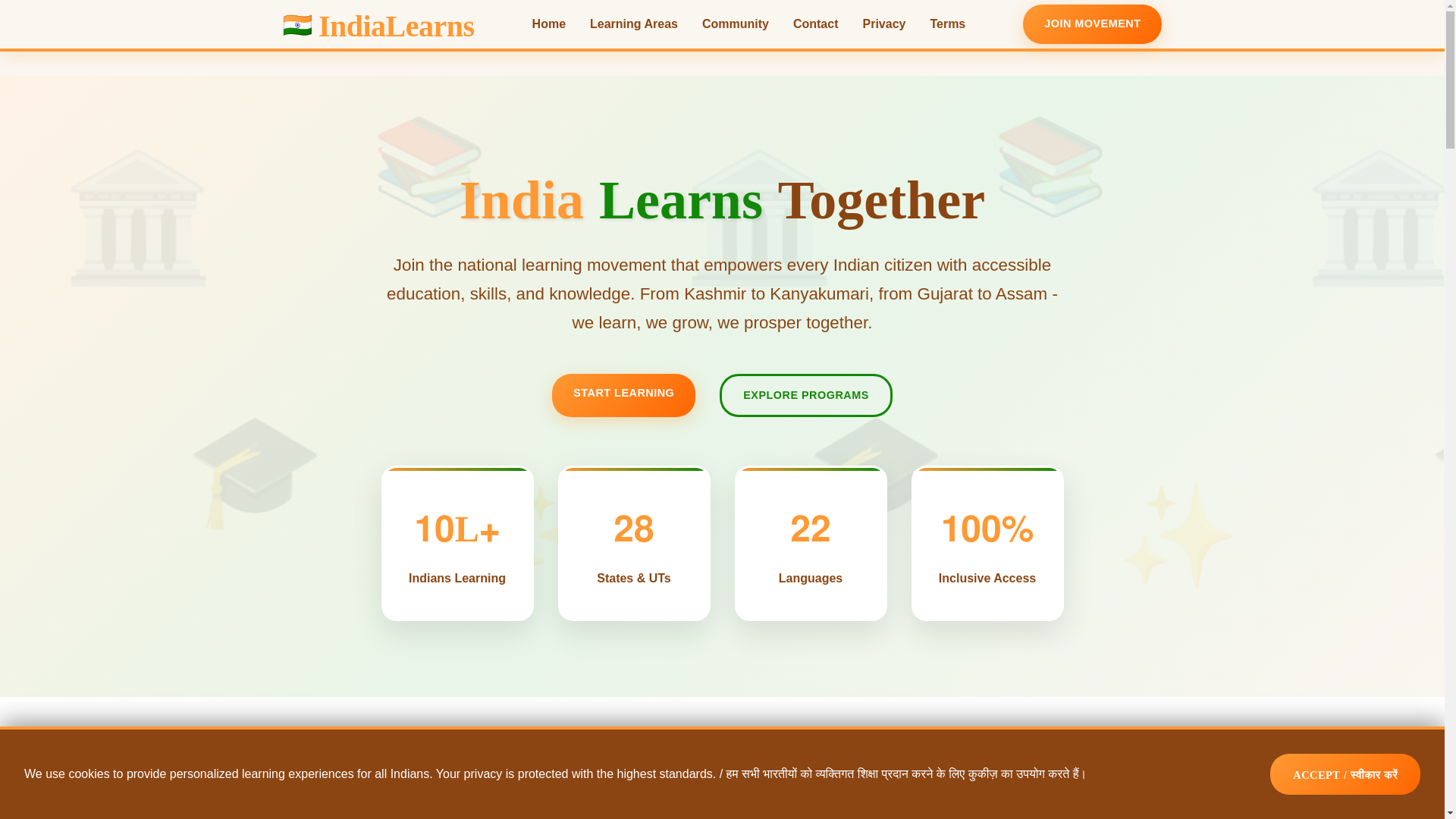 website screenshot of https://indialearns.uk/