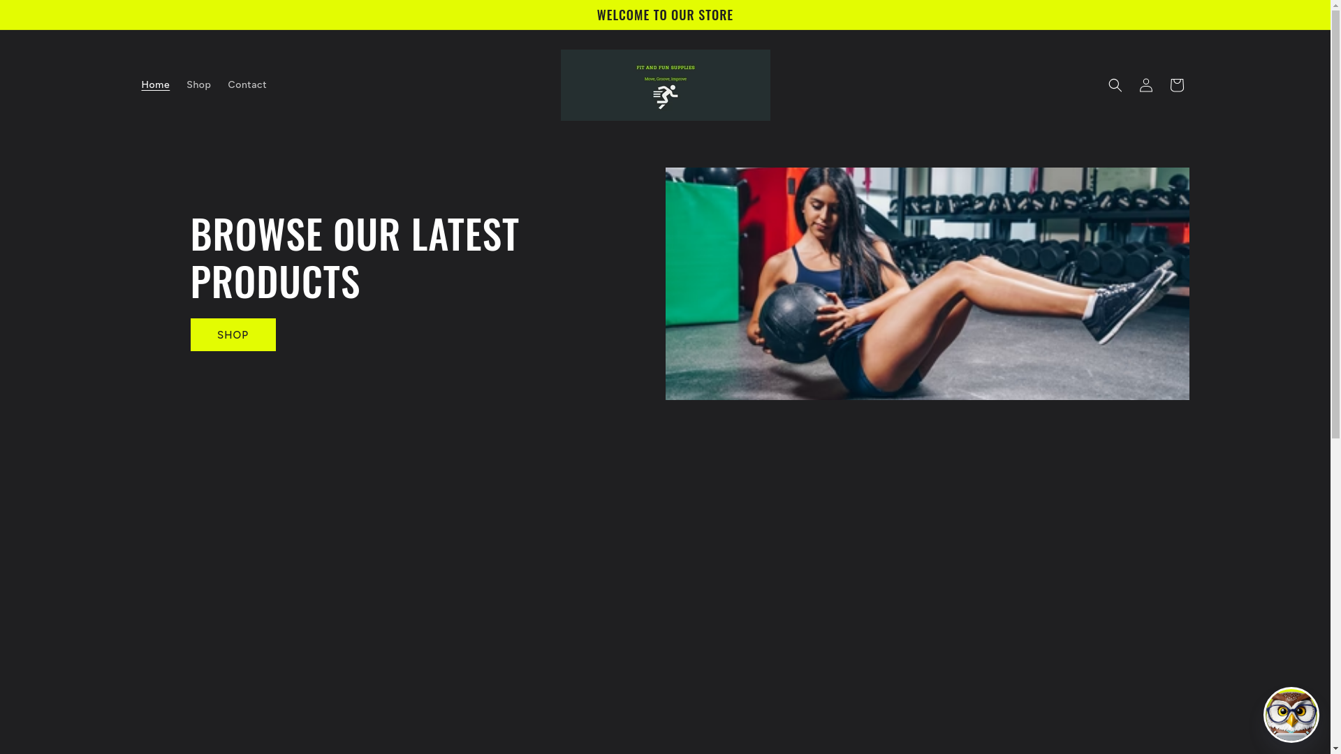 website screenshot of https://fitandfunsupplies.com/