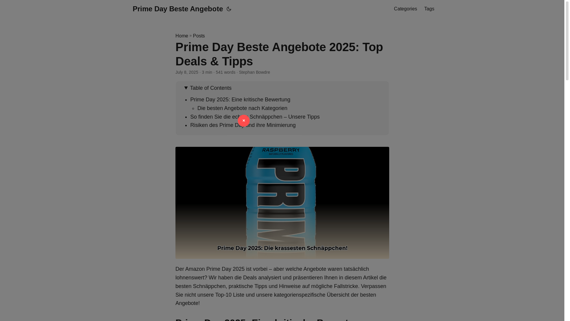 website screenshot of https://prime-day-beste-angebote.pages.dev/