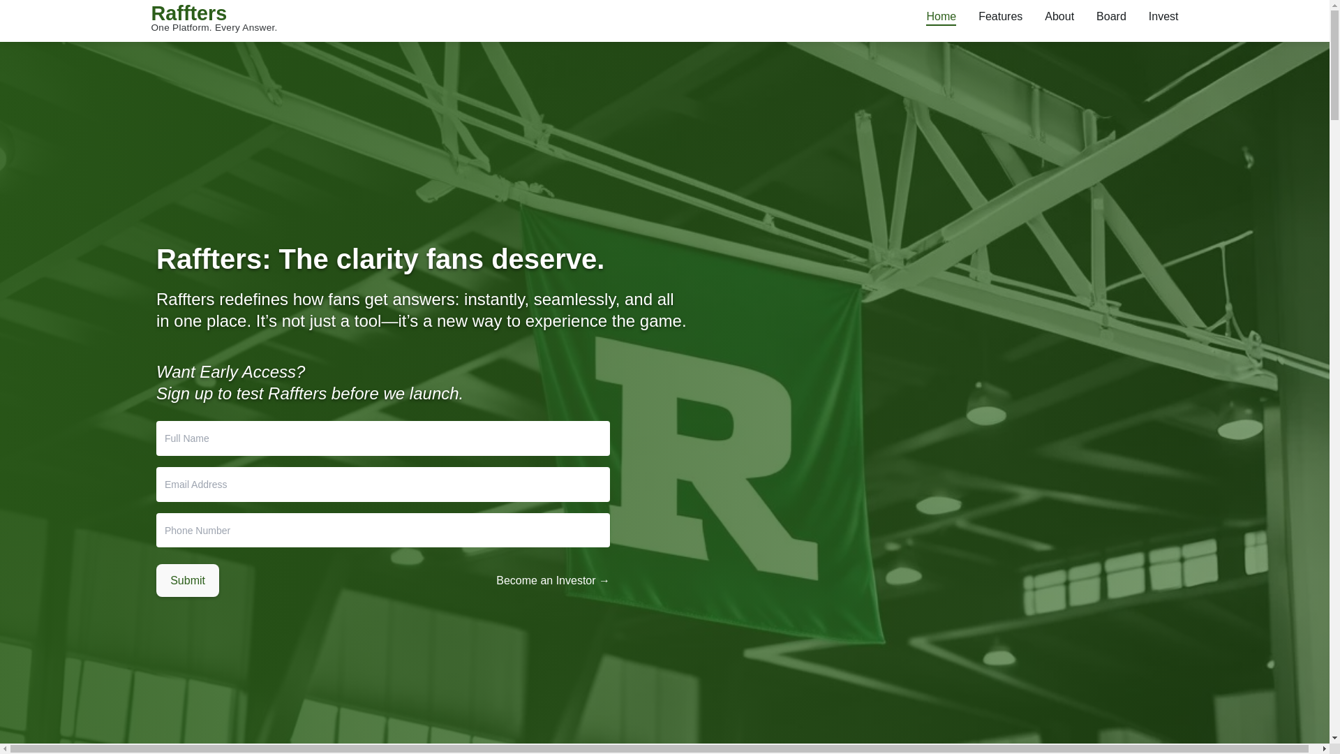 website screenshot of https://raftershq.com/