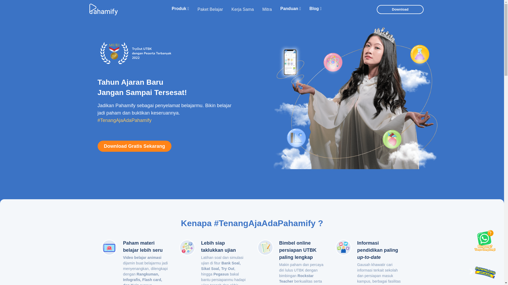website screenshot of https://pahamify.me/