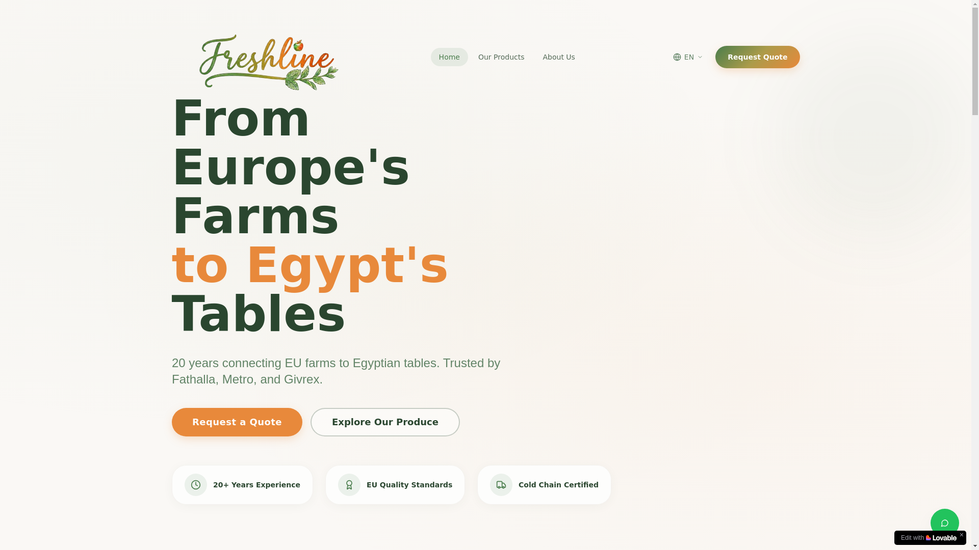 website screenshot of https://freshlinetrades.com/