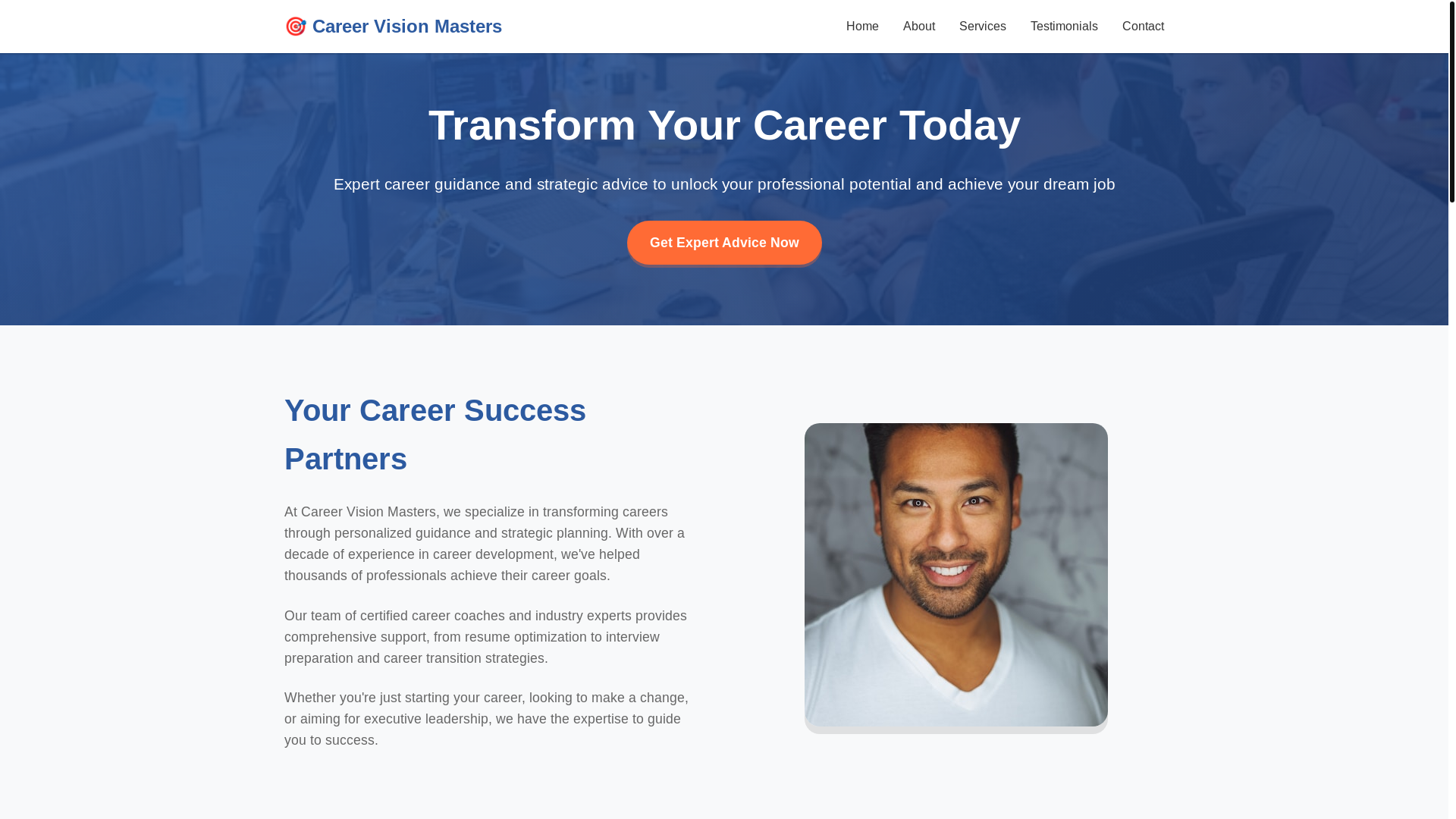 website screenshot of https://careervisionmasters.shop/