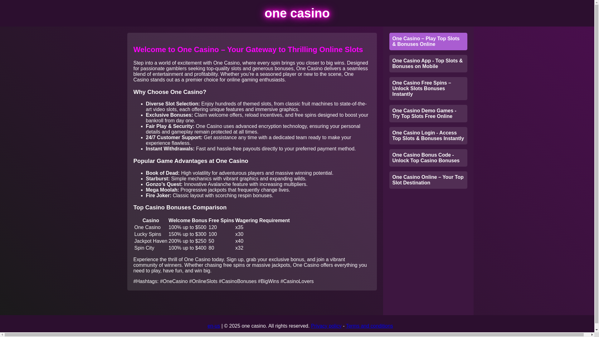 website screenshot of https://one-casinotz1.pages.dev/