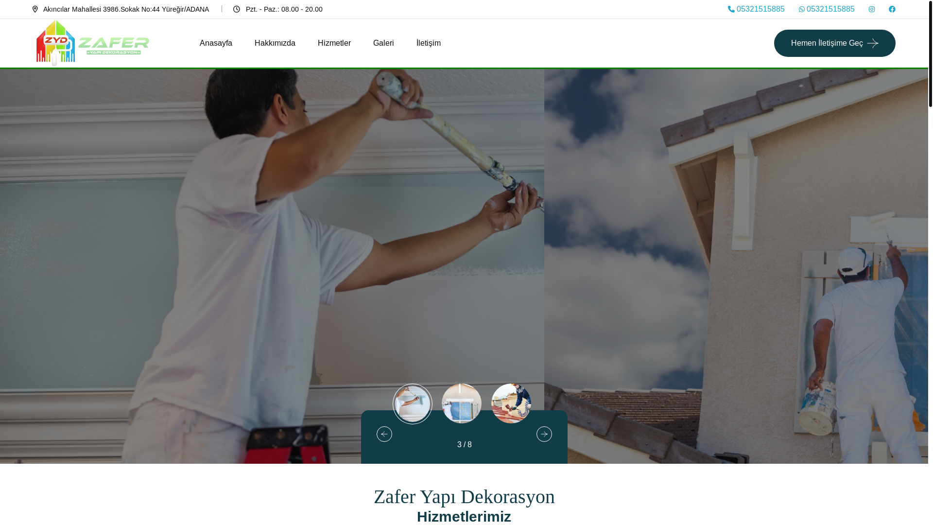 website screenshot of https://zaferyapidekorasyon.com.tr/