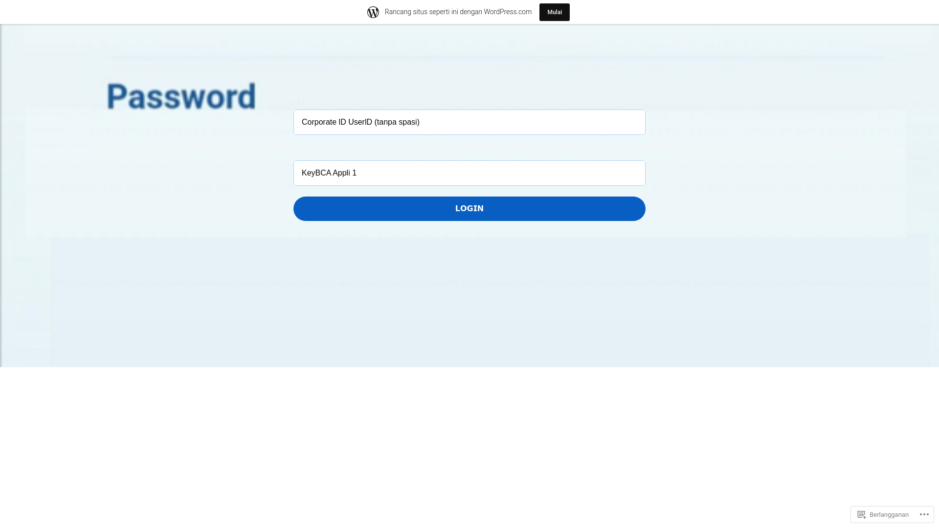 website screenshot of https://loginbcabisnis.wordpress.com/login-klikbca-bisnis/