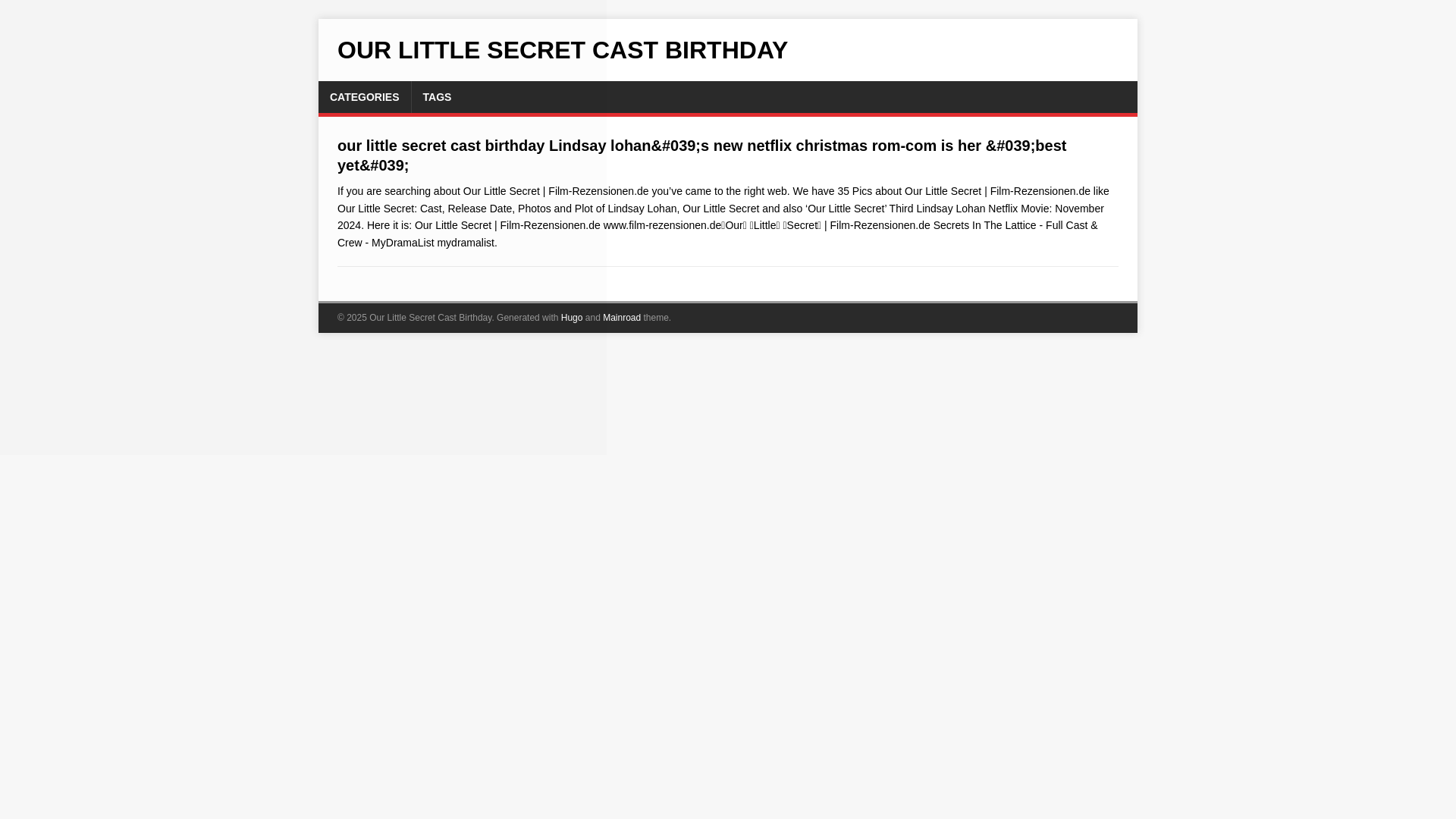 website screenshot of https://our-little-secret-cast-birthday.pages.dev/