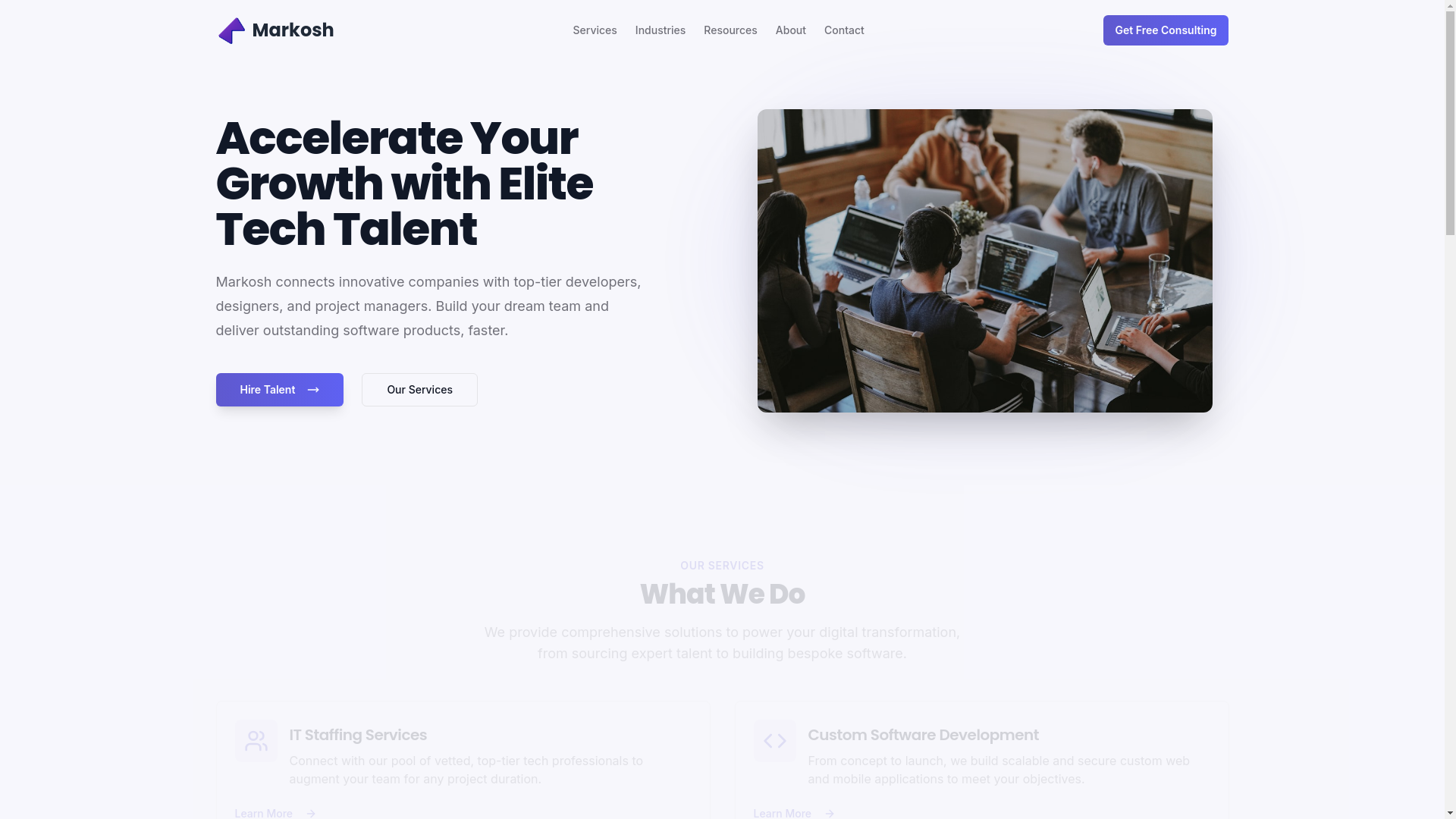 website screenshot of https://markosh-com.pages.dev/