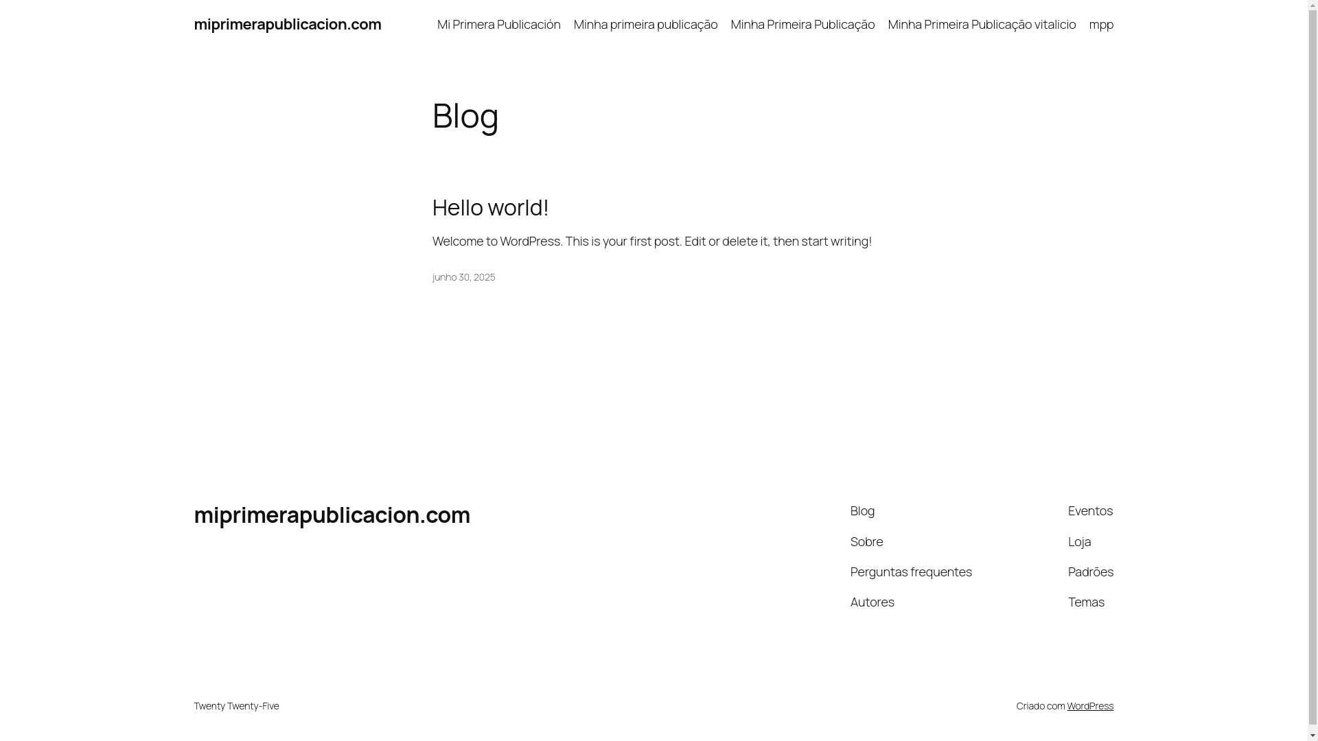 website screenshot of https://miprimerapublicacion.com/