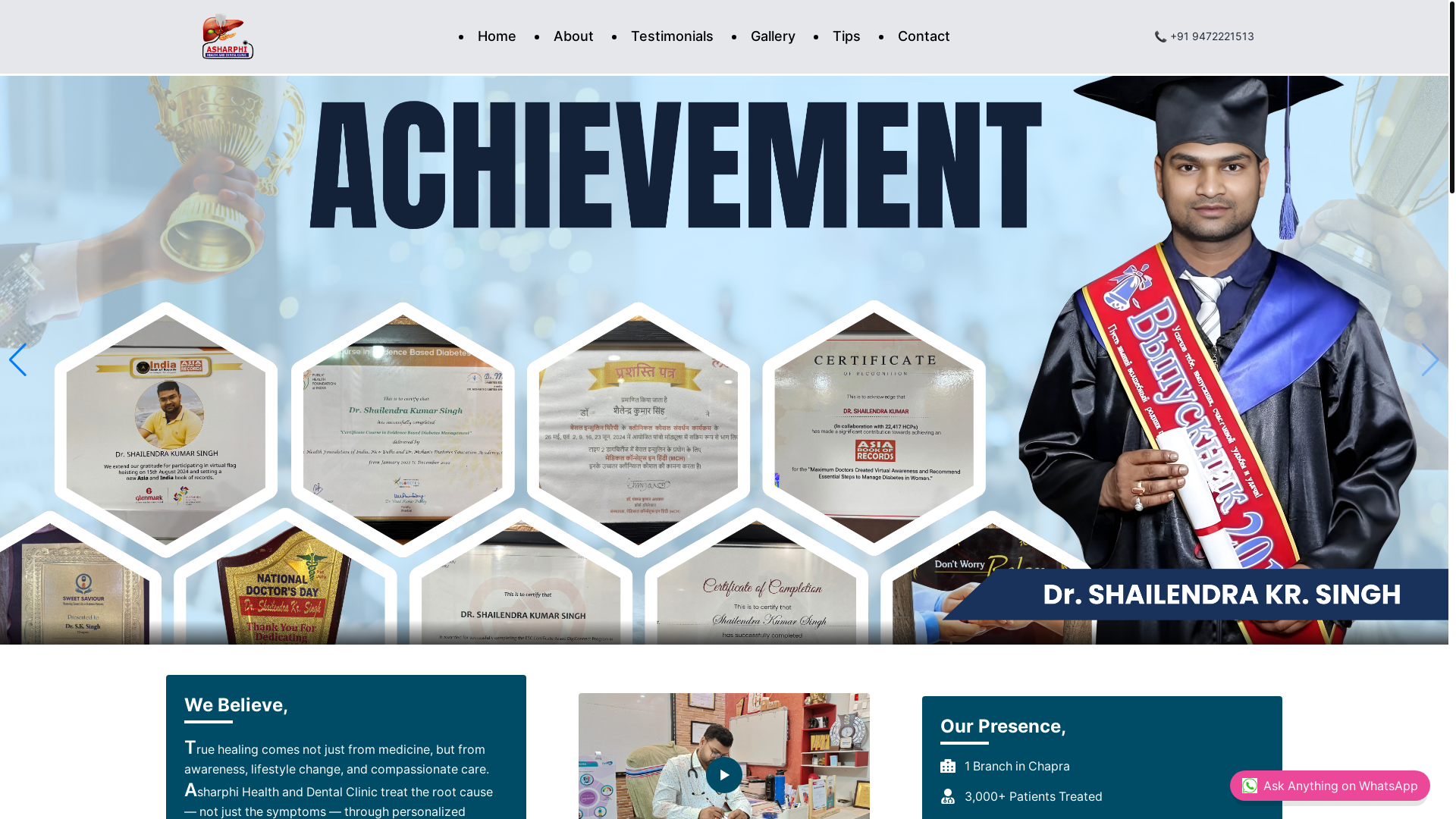 website screenshot of https://drshailendrakrsingh.com/