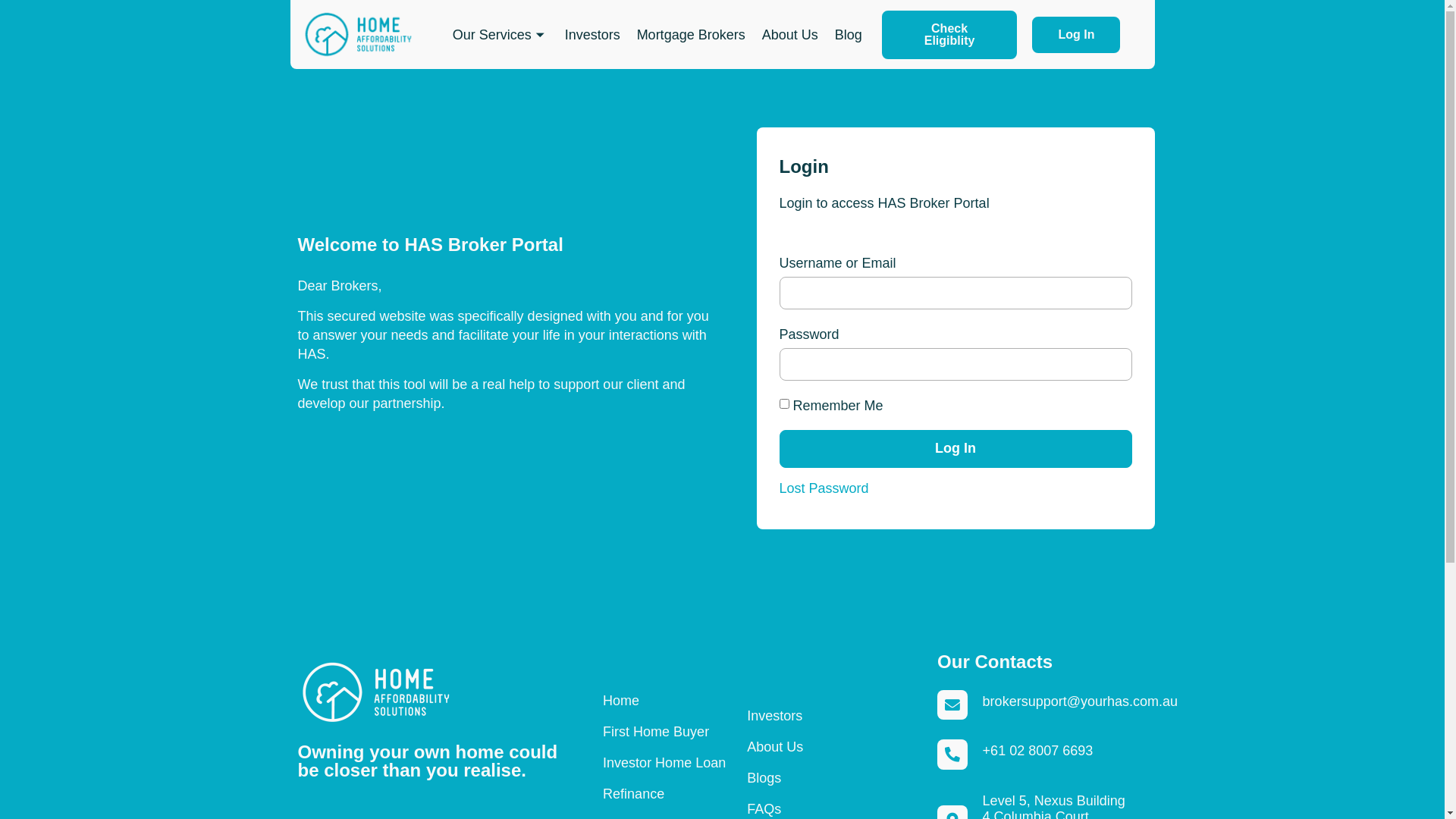 website screenshot of https://yourhasbrokerportal.online/