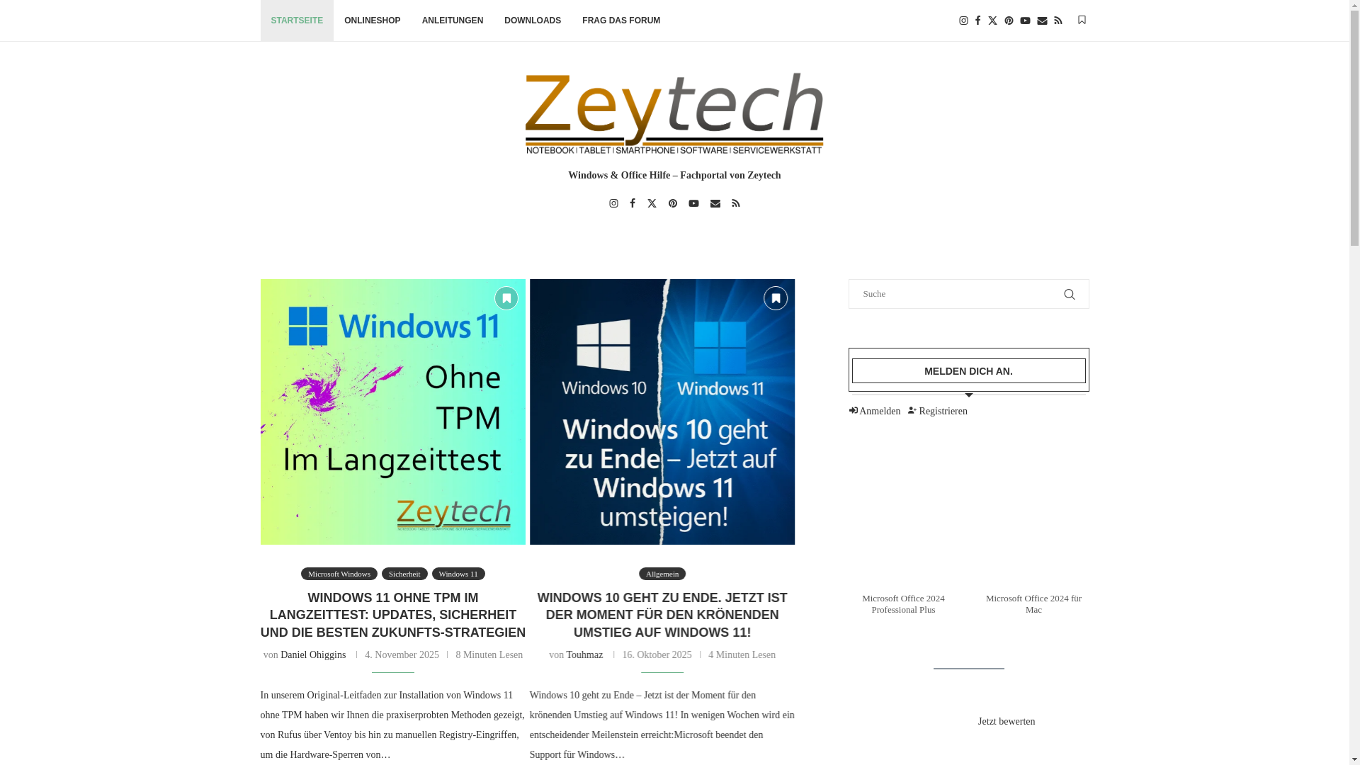 website screenshot of https://magazin-zeytech.de/
