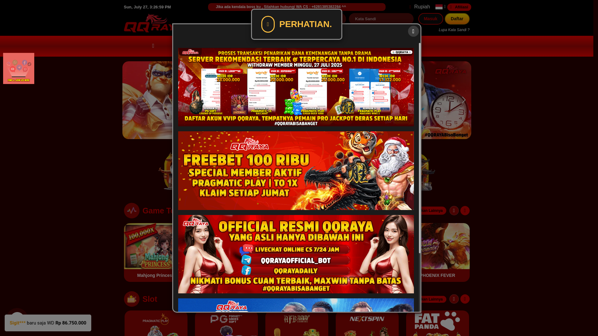website screenshot of https://qqrayabro.click/