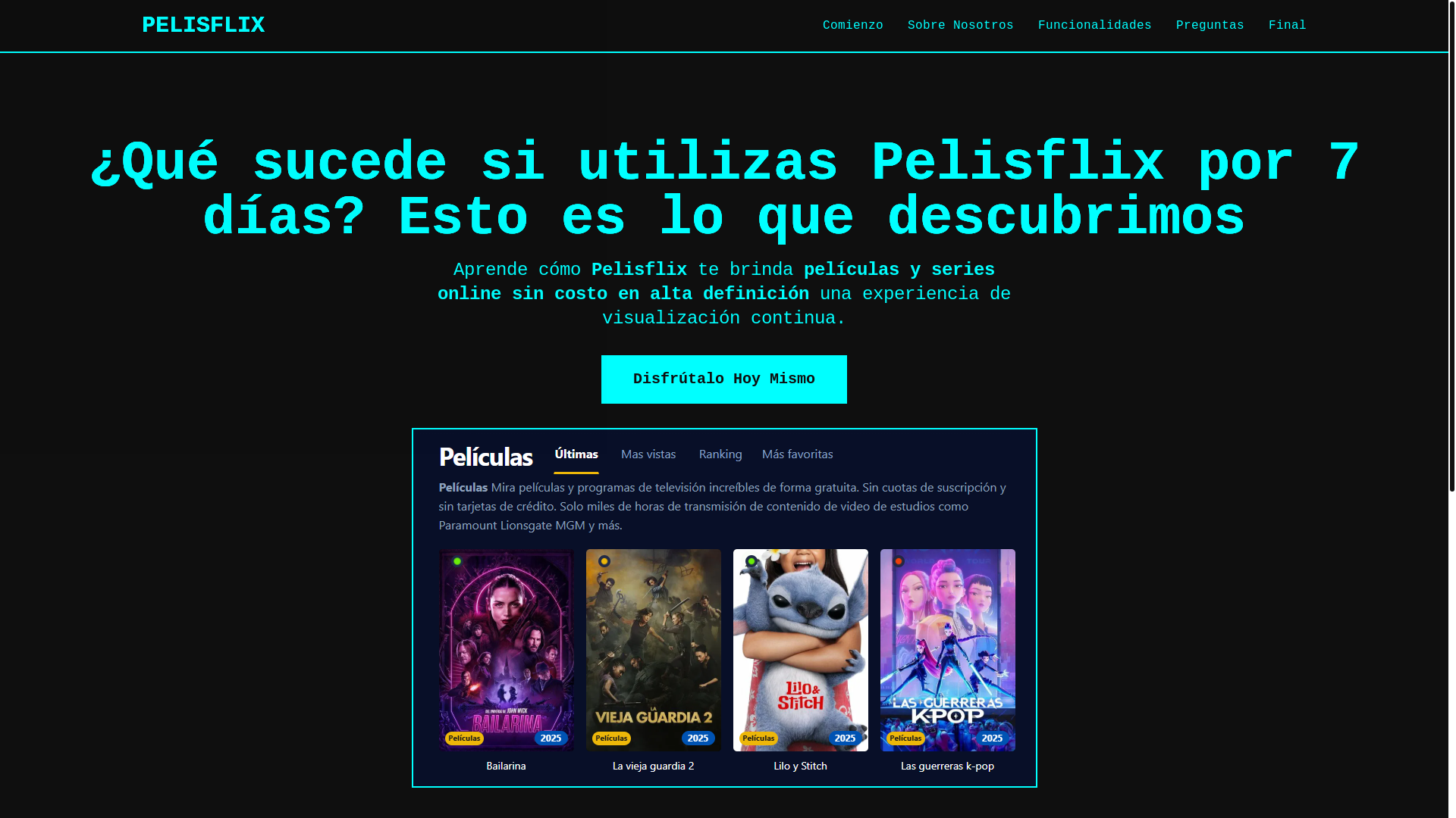 website screenshot of https://pelisflix-ctu4.pages.dev/