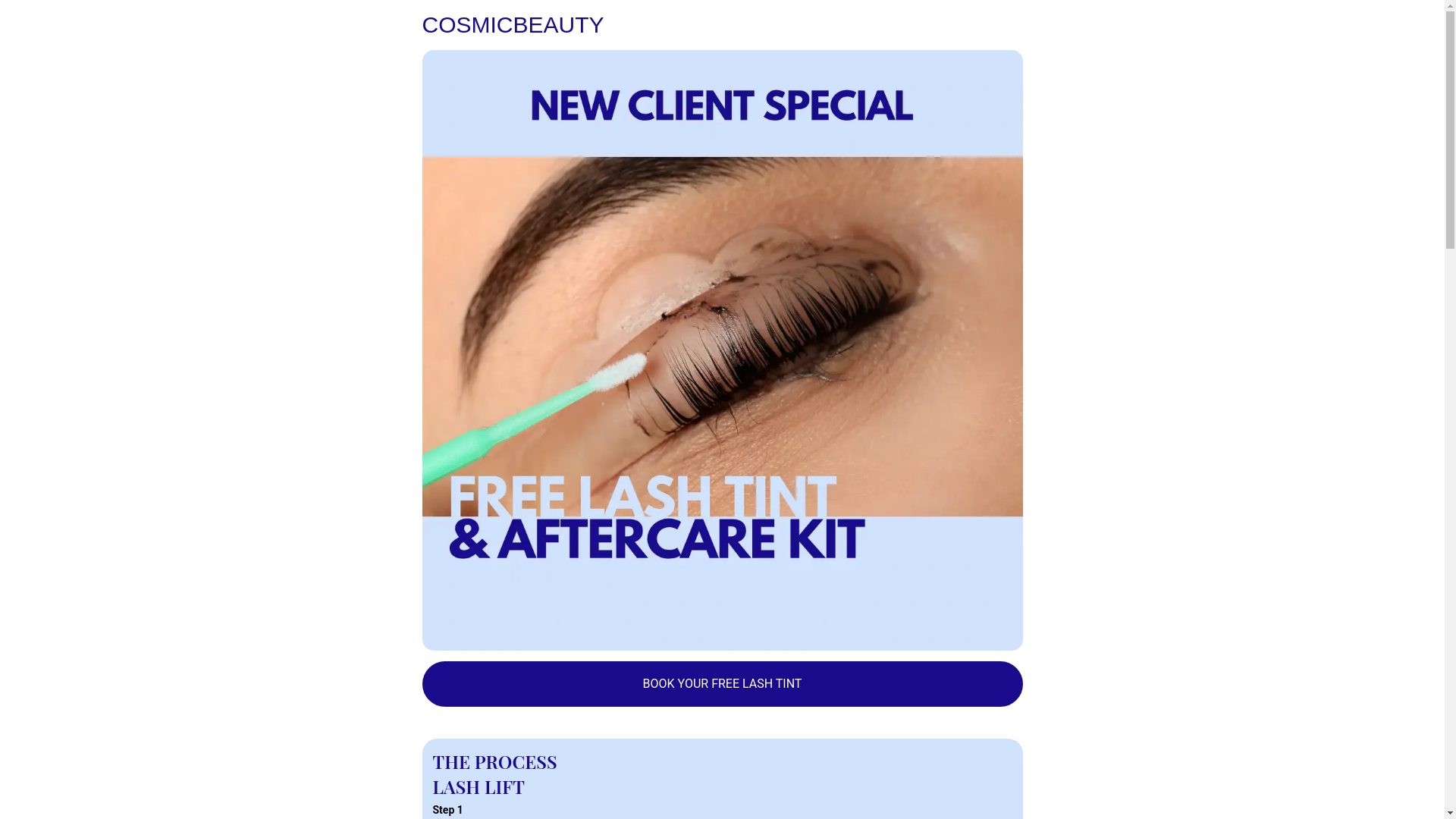 website screenshot of https://cosmicbeautynj.com/