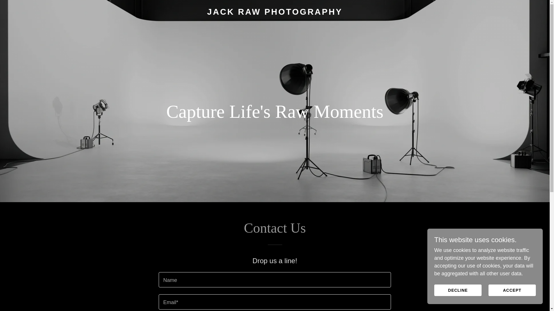 website screenshot of https://jackrawphotography.com/