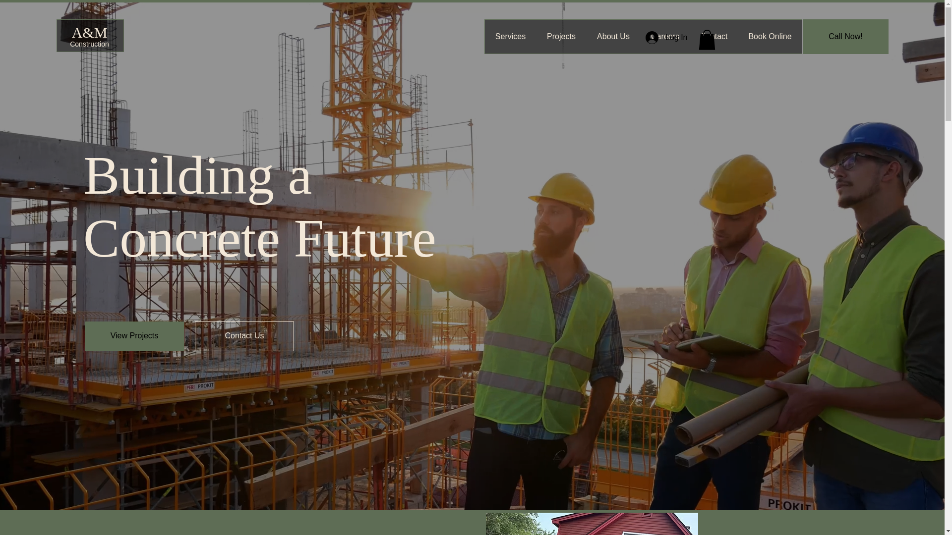 website screenshot of https://aandmcontruction.com/