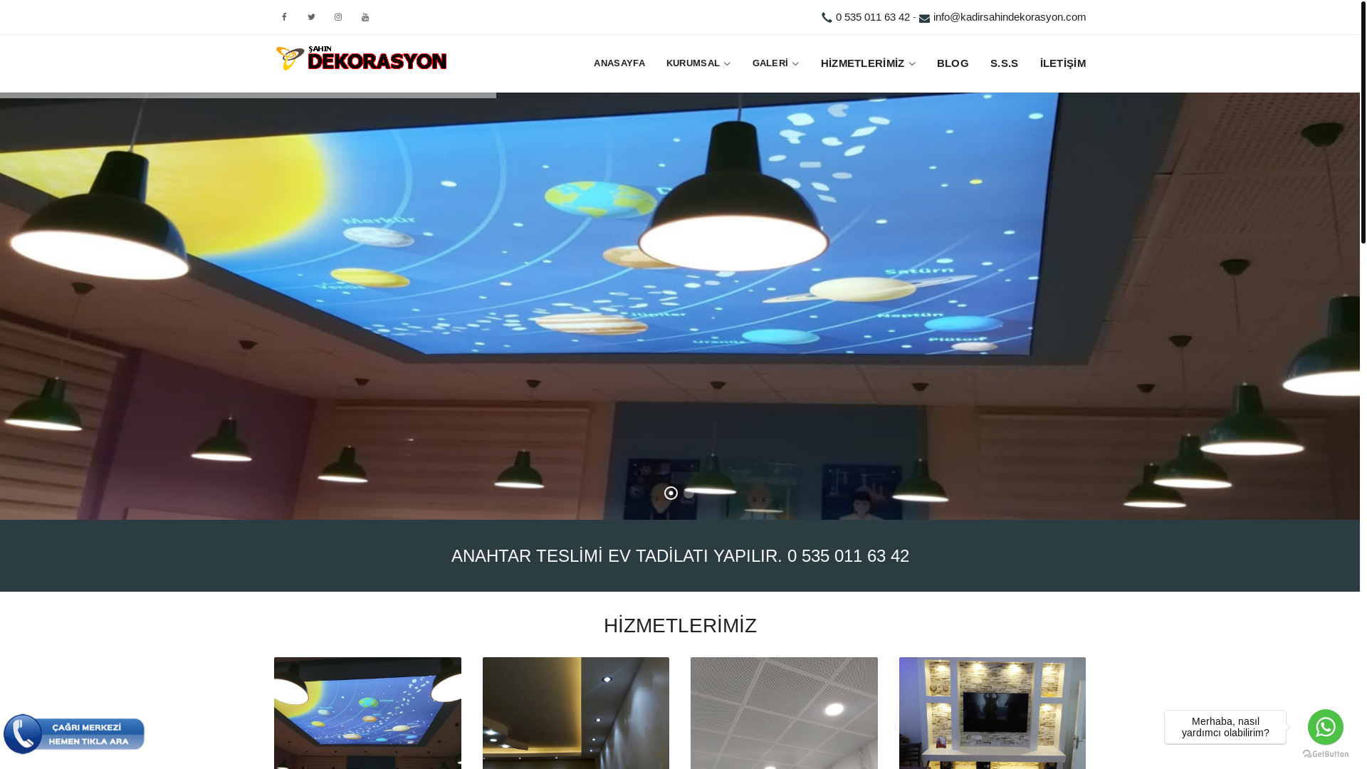 website screenshot of https://kadirsahindekorasyon.com/