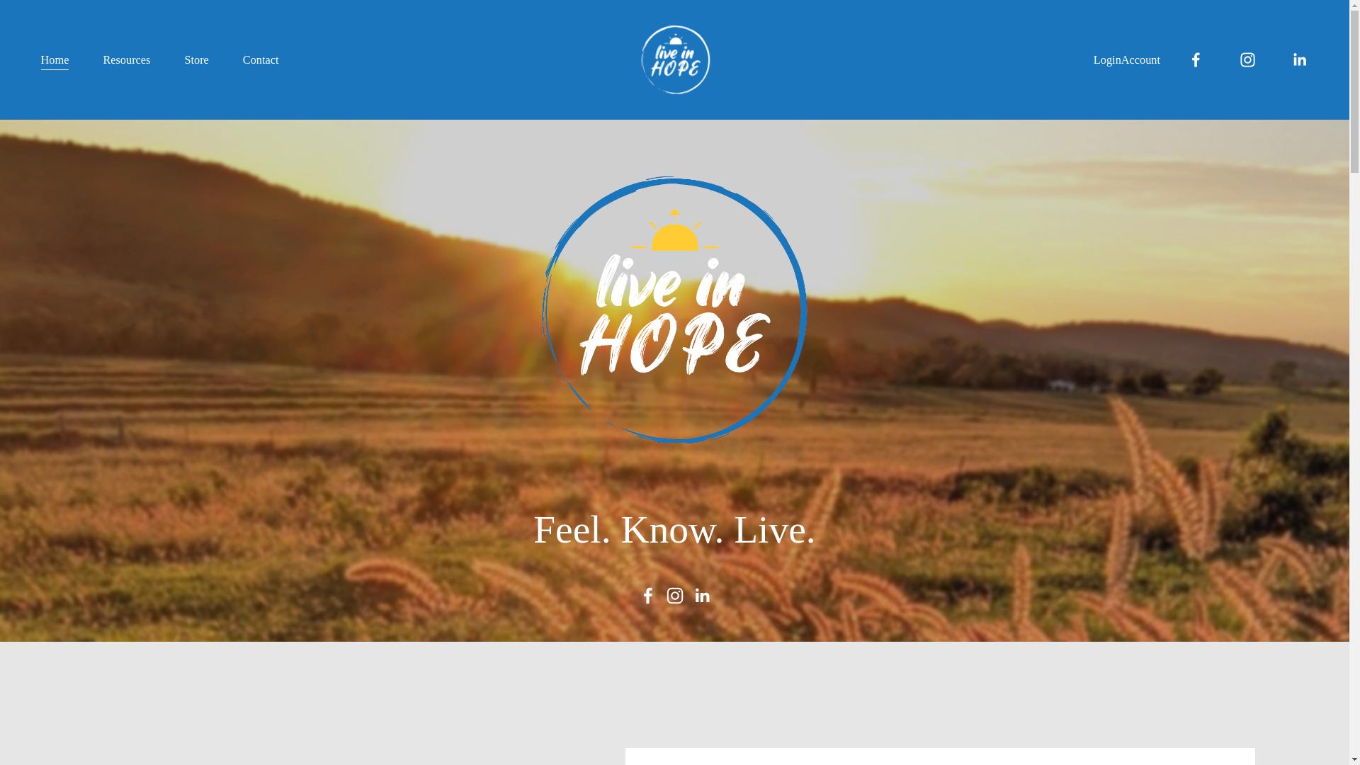 website screenshot of https://liveinhope.online/