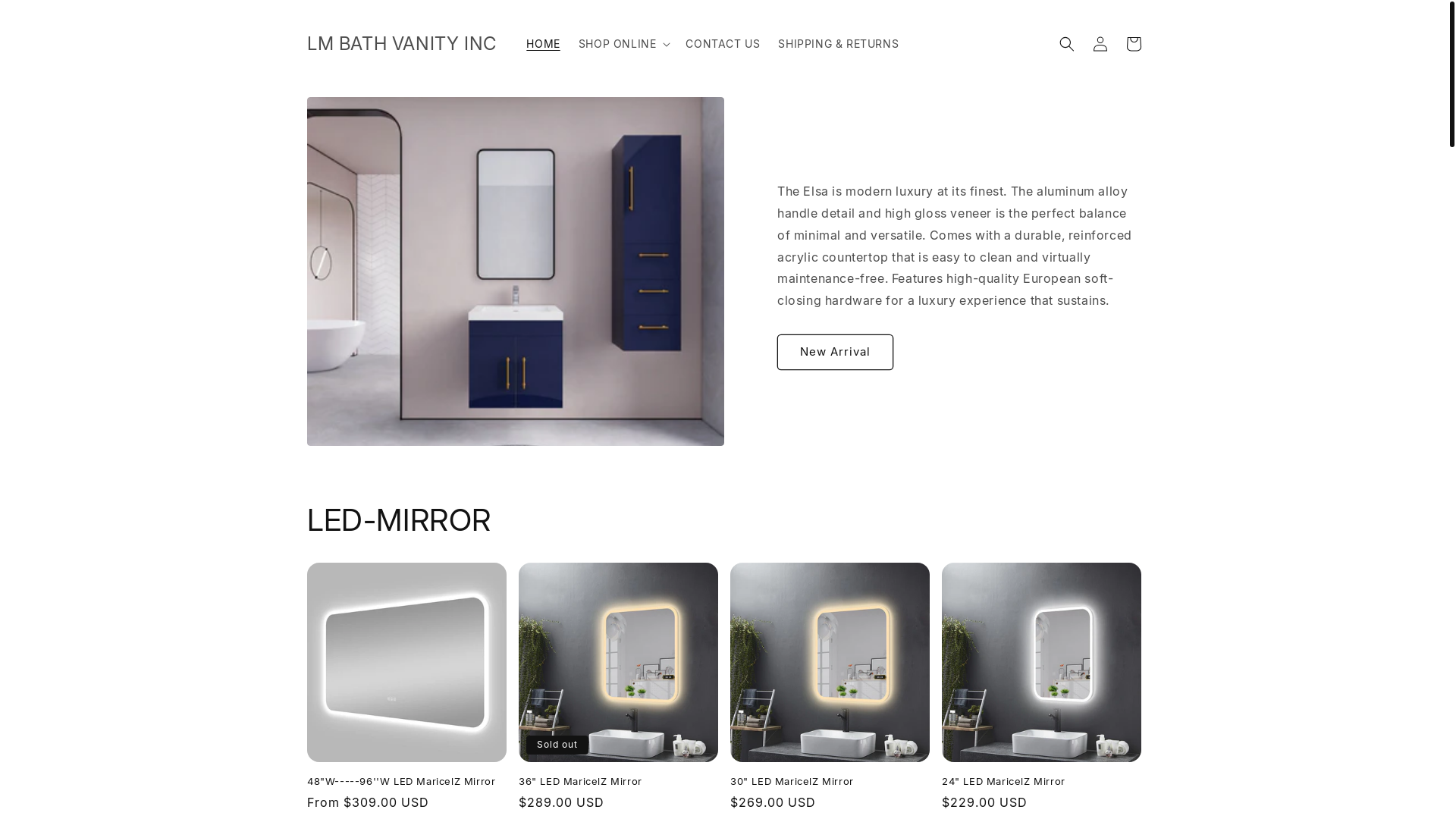 website screenshot of https://lmbathvanityinc.net/
