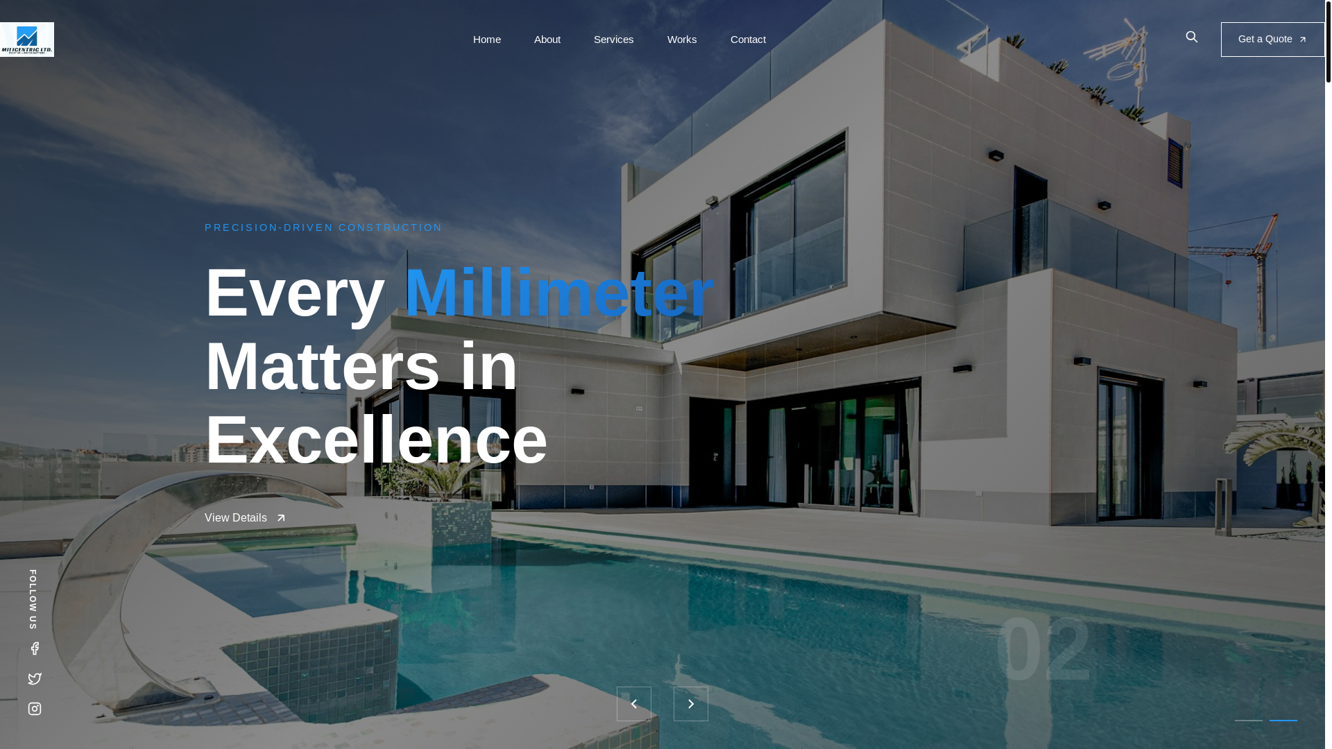 website screenshot of https://milicentric.com/