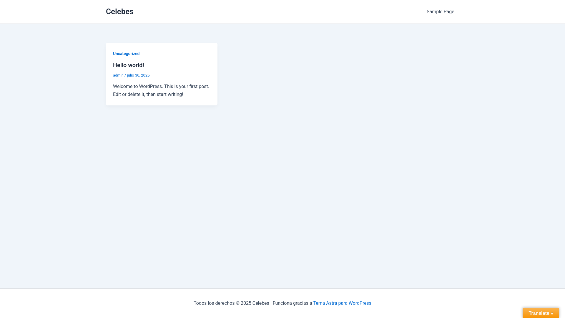 website screenshot of https://celebes.es/