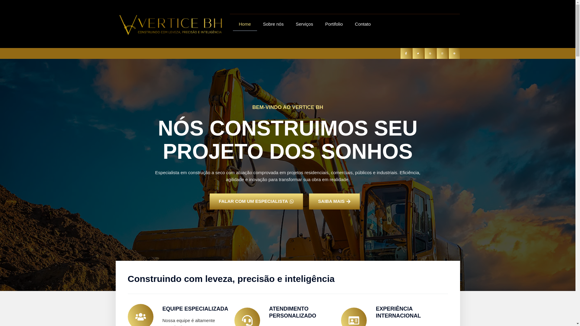 website screenshot of https://verticebh.com.br/