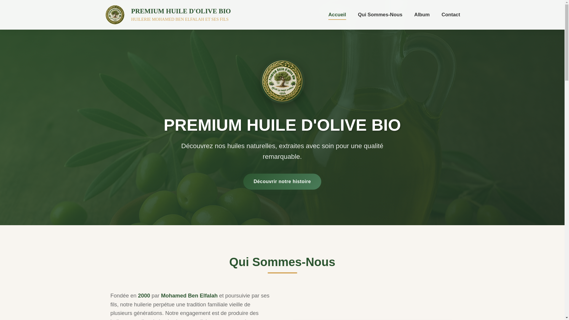website screenshot of https://premium-huile-bio.com/