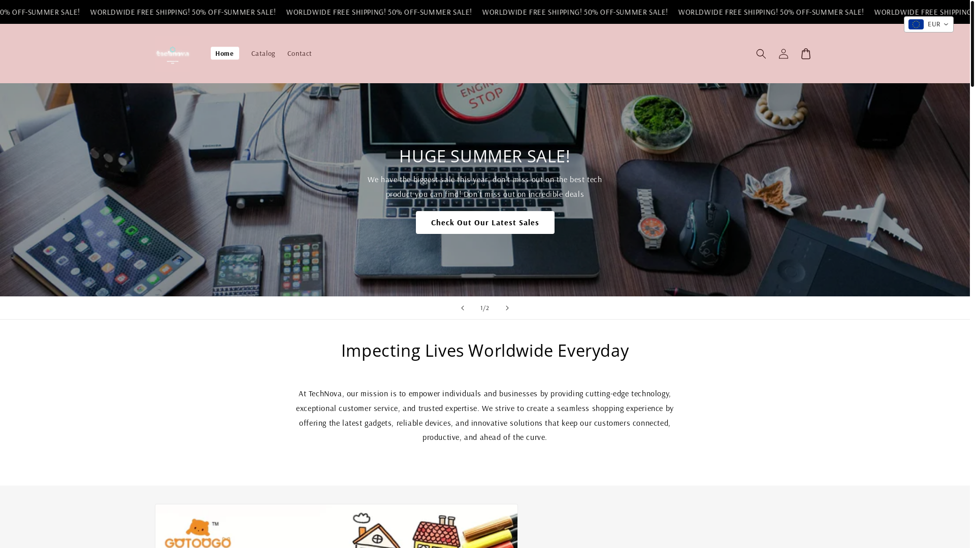 website screenshot of https://markettechnova.store/