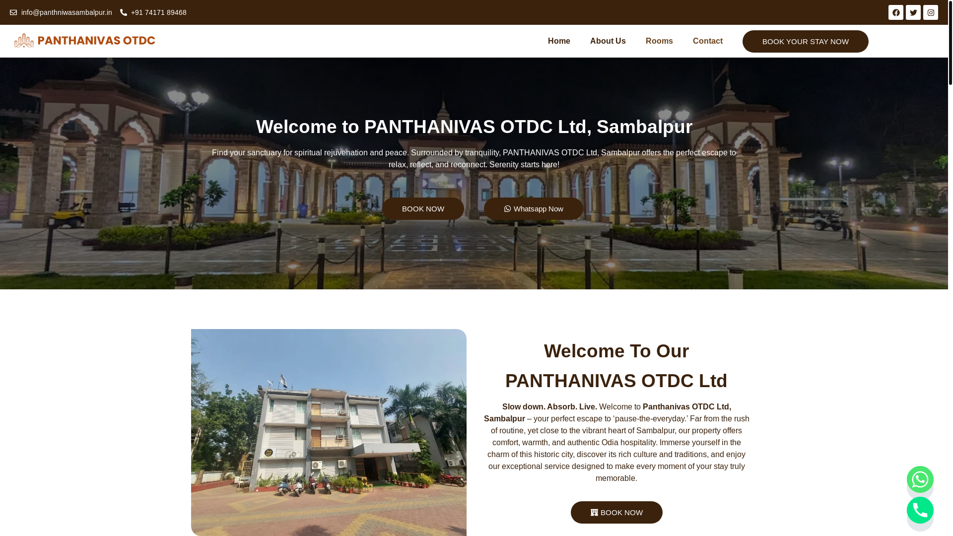 website screenshot of https://panthniwasambalpur.in/