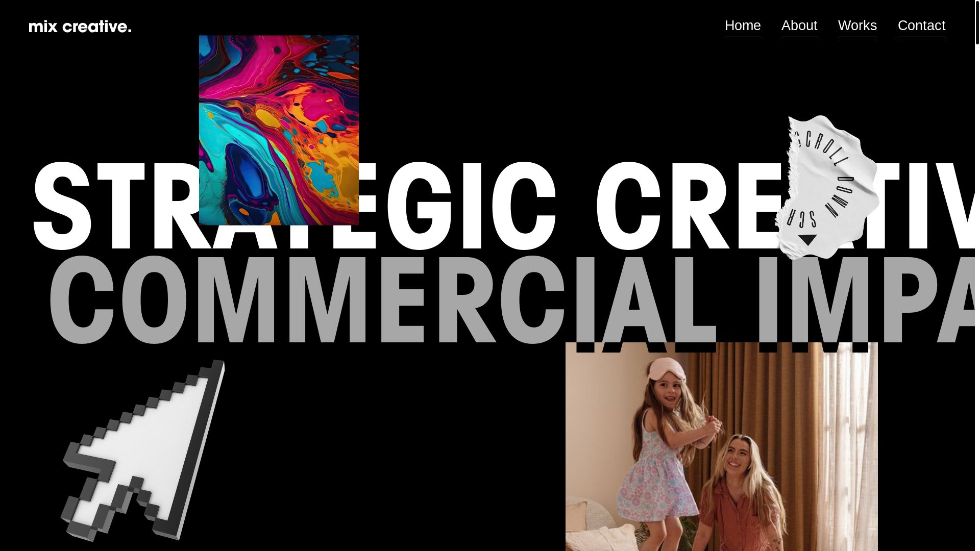 website screenshot of https://mixcreative.au/