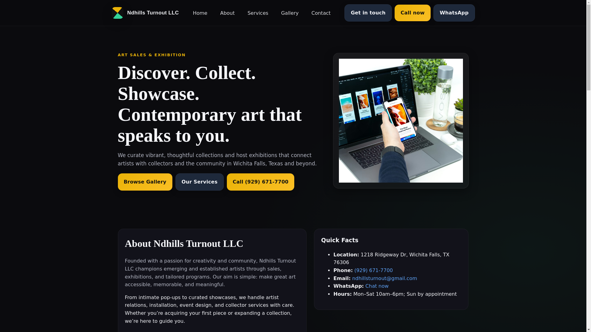 website screenshot of https://ndhillsturnout.com/