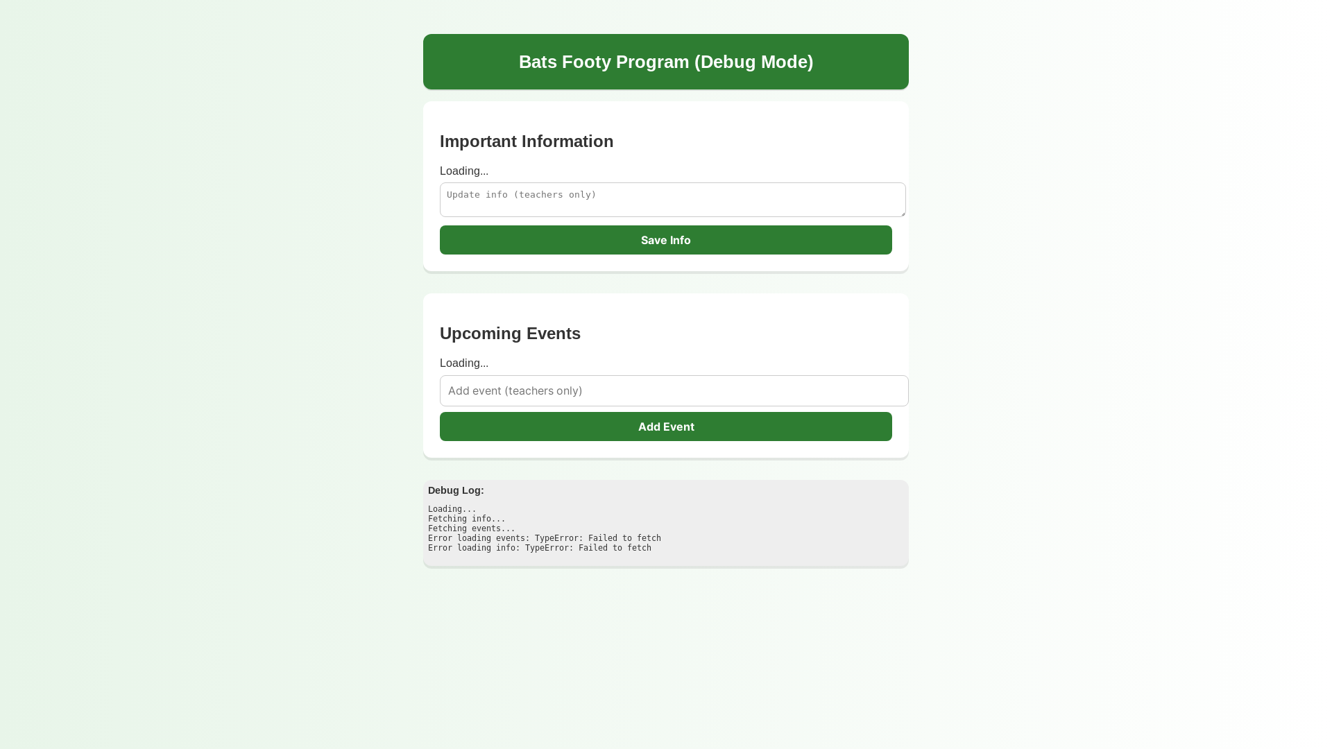 website screenshot of https://batsfooty.pages.dev/