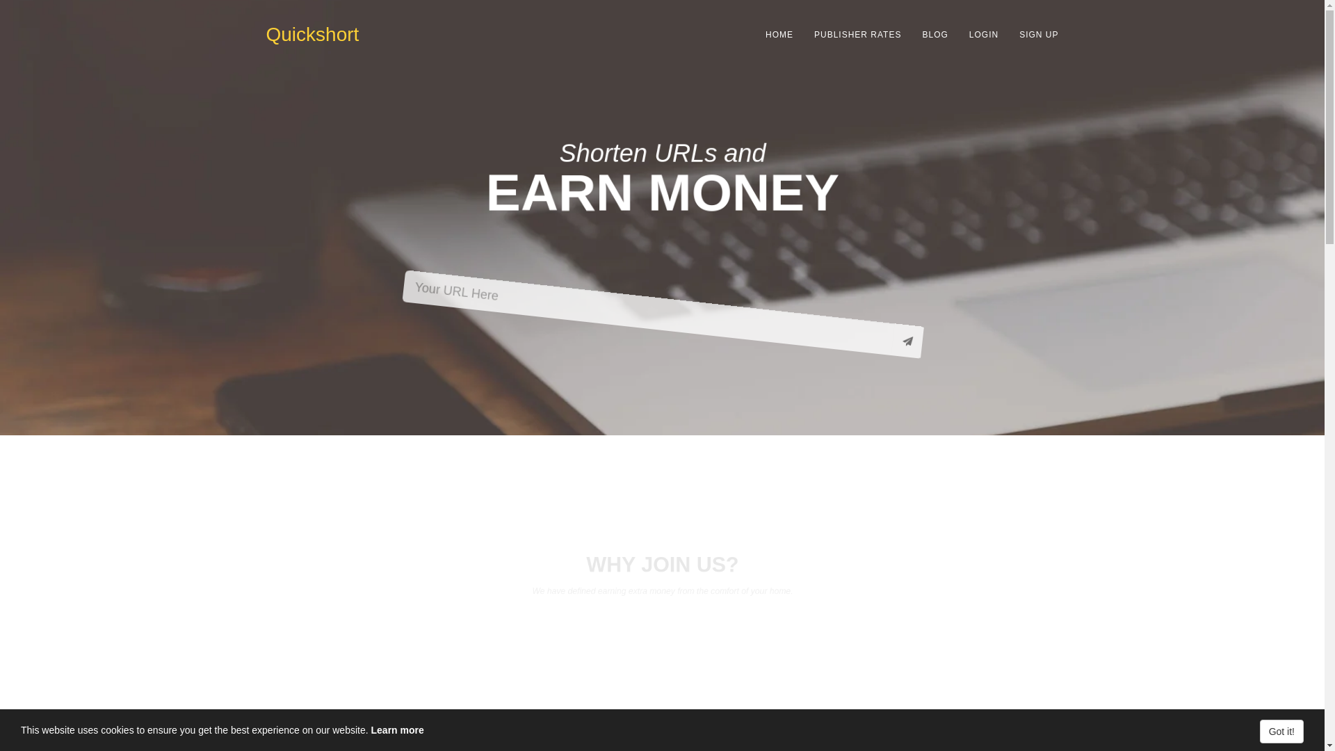 website screenshot of https://quickshort.xyz/