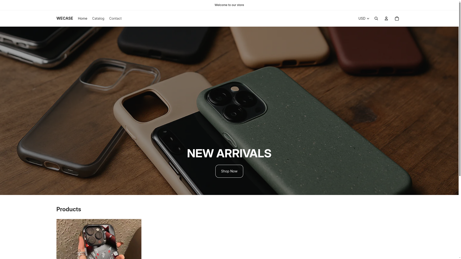 website screenshot of https://wecase.store/