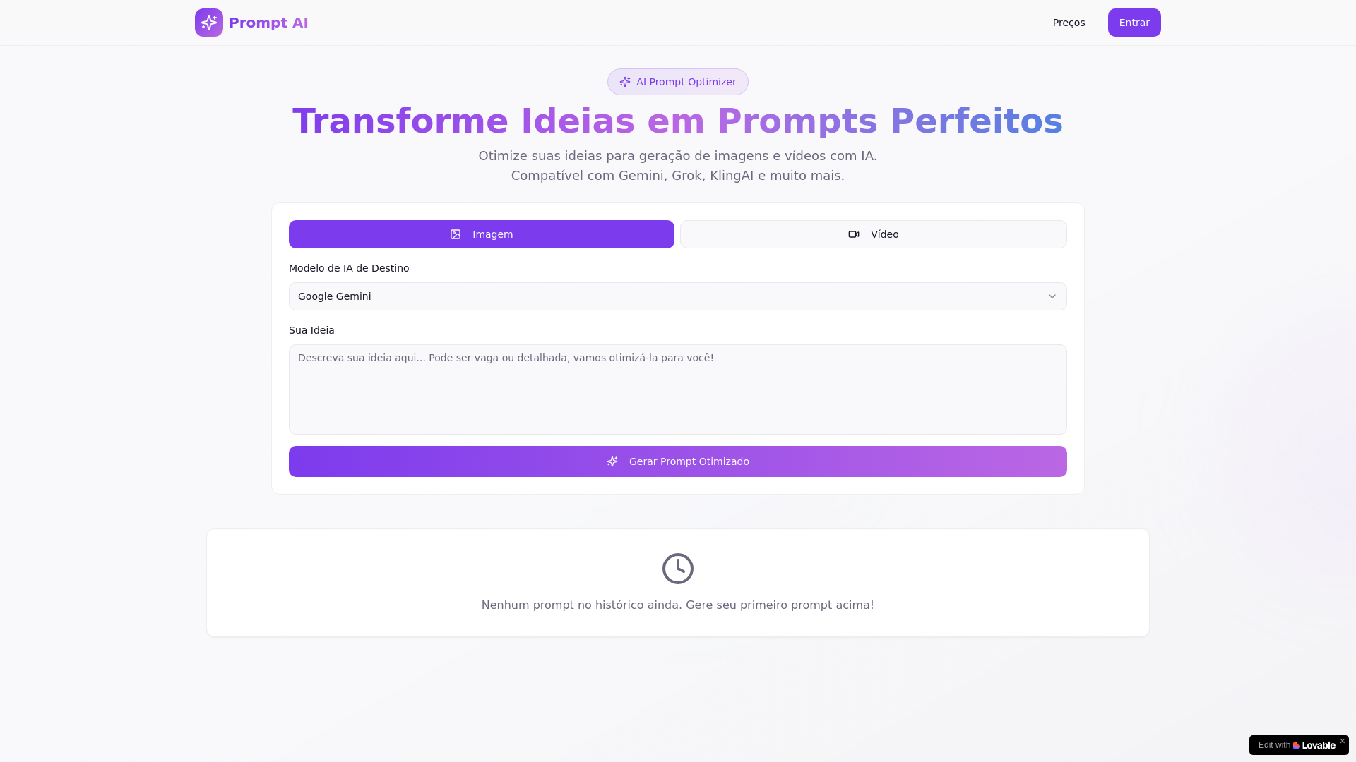website screenshot of https://aipromptoptimizer.online/