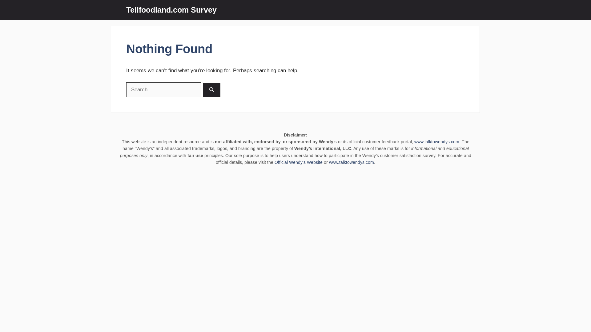 website screenshot of https://tellfoodandcomsurvey.shop/