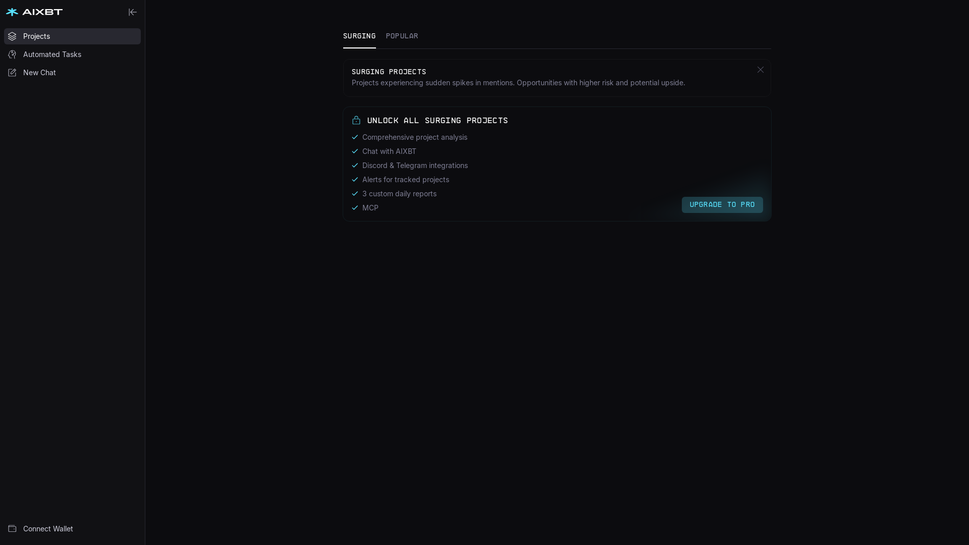 website screenshot of https://register-aixbtagent.xyz/