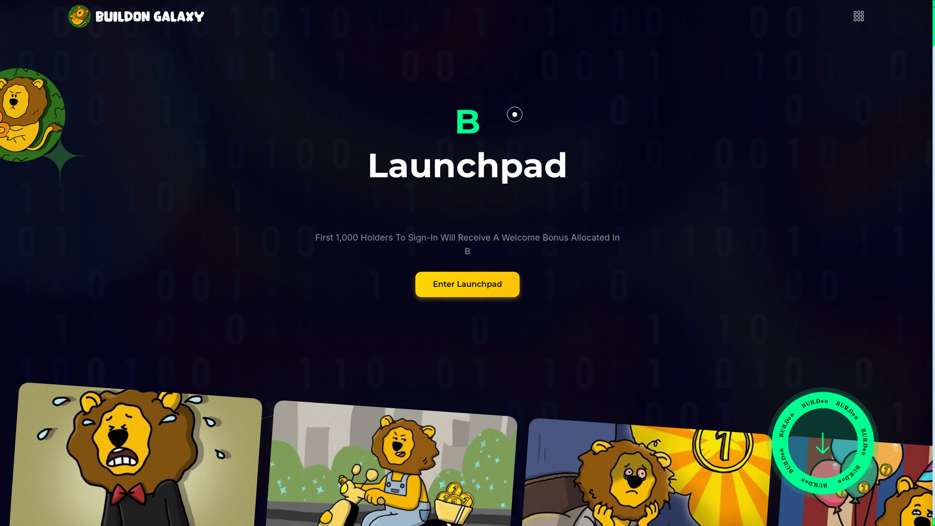 website screenshot of https://launchpad-buildon.online/