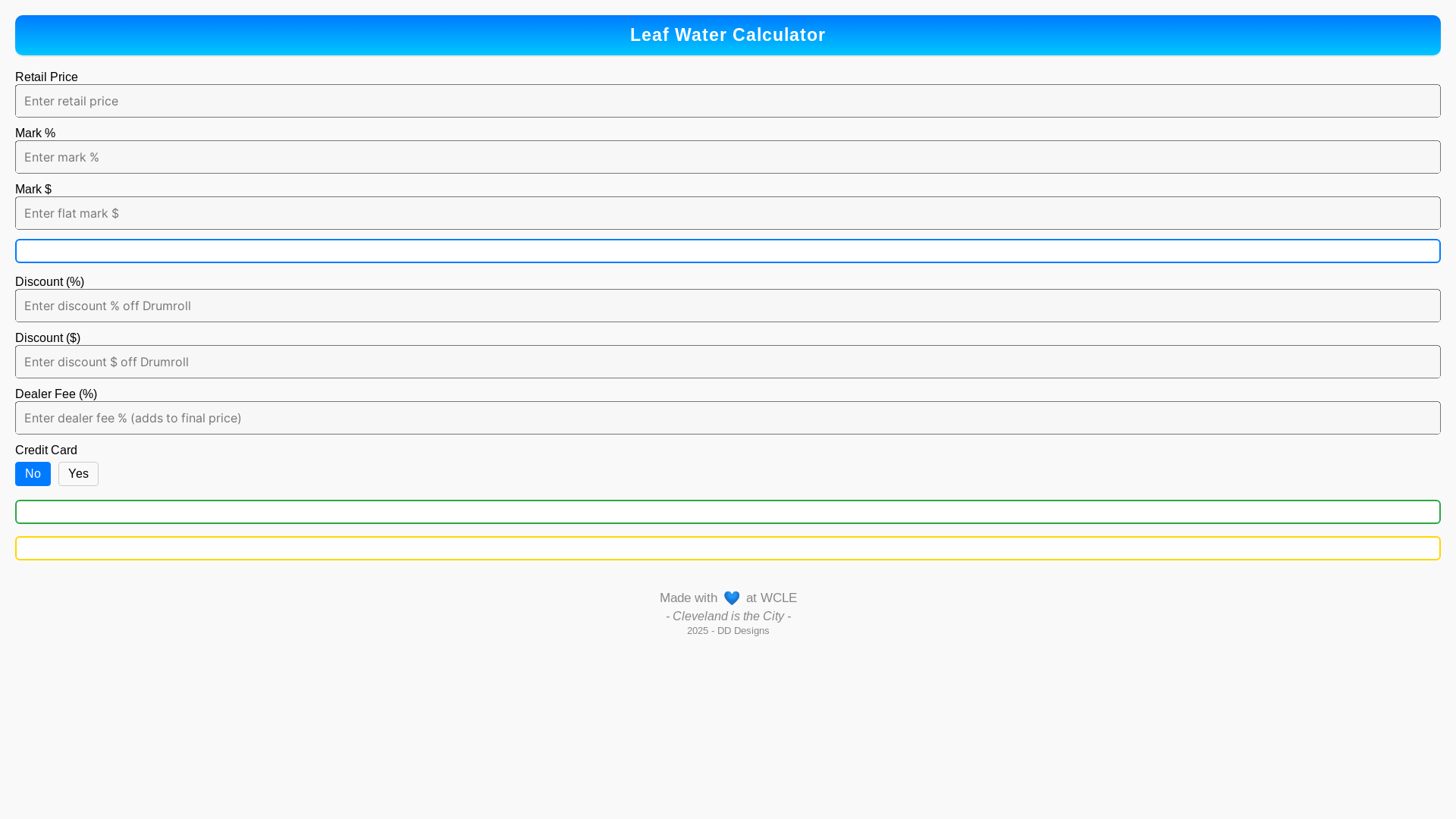 website screenshot of https://watersalescalculator.com/