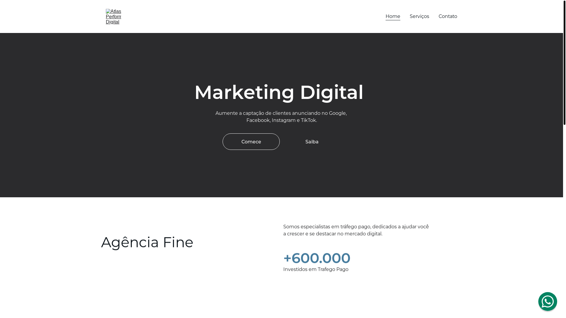 website screenshot of https://agenciafine.site/