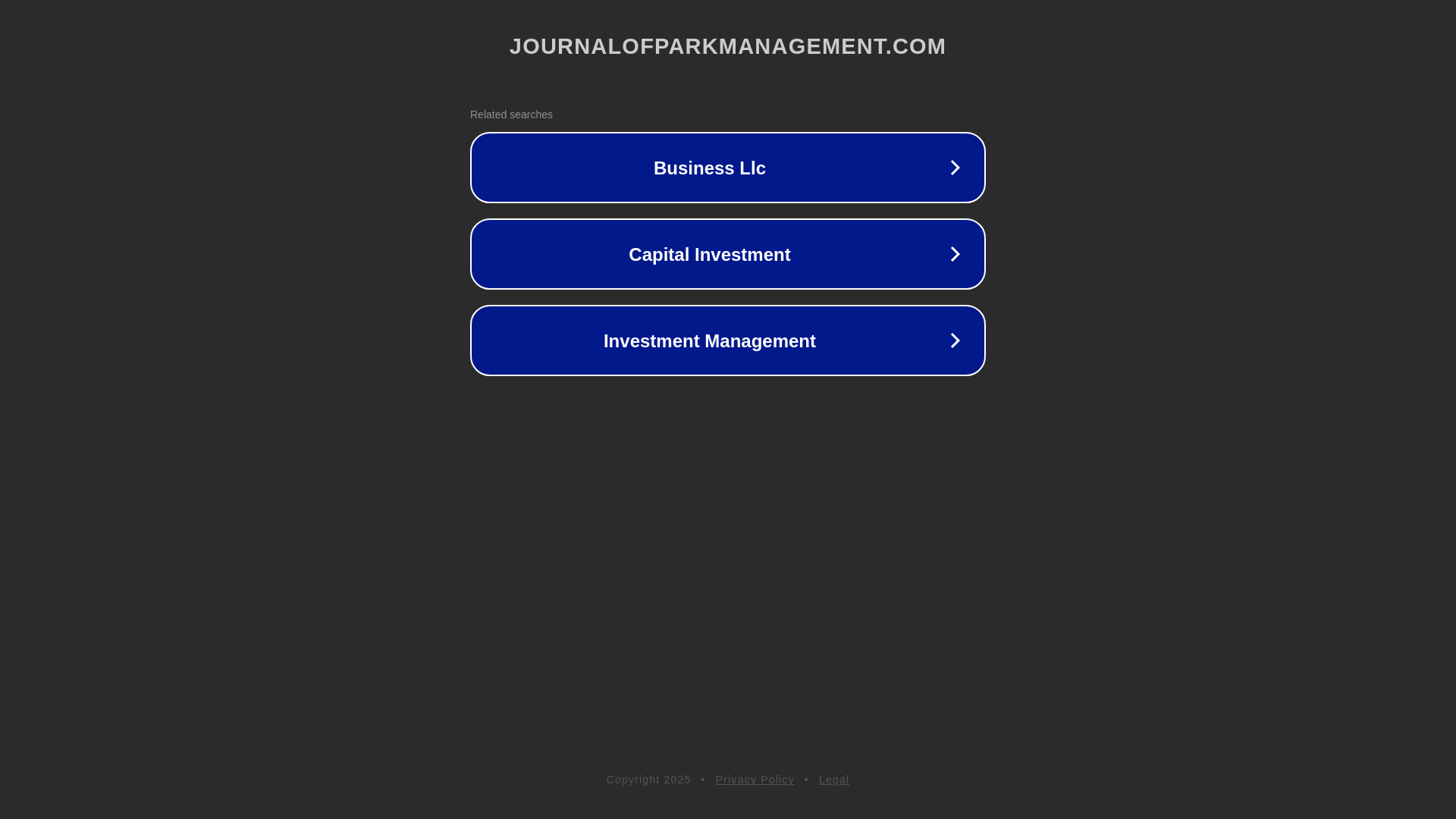 website screenshot of https://journalofparkmanagement.com/